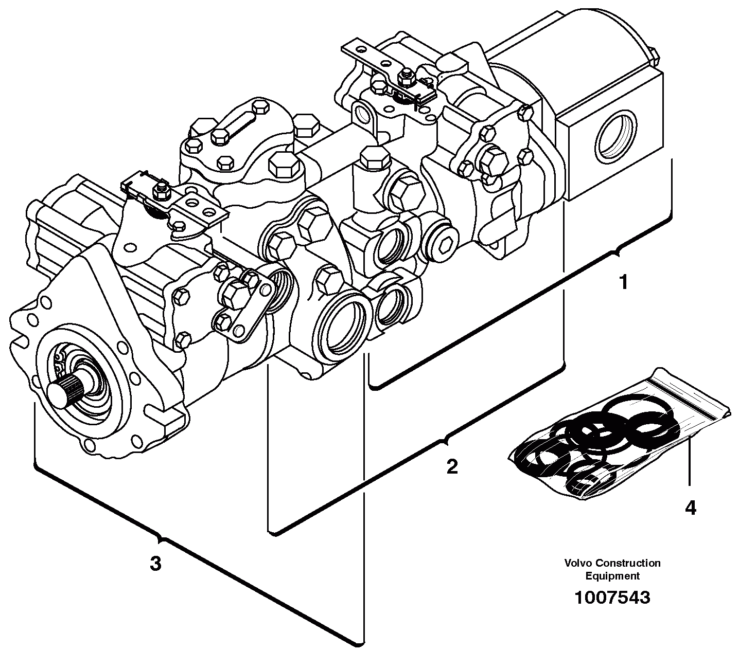 Схема запчастей Volvo MC110 - 7585 Transmission complete 