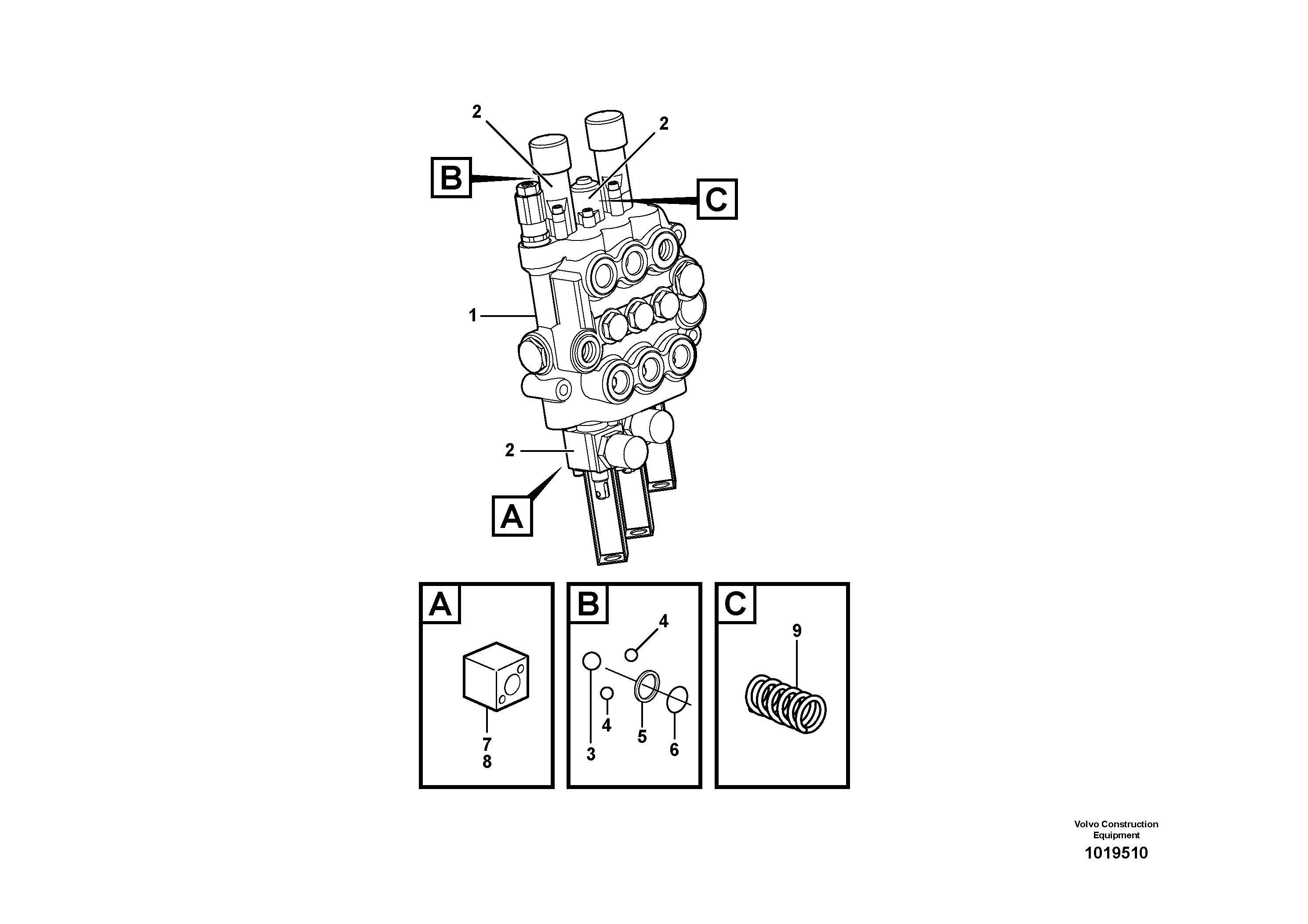 Схема запчастей Volvo MC110 - 9632 High flow valve 