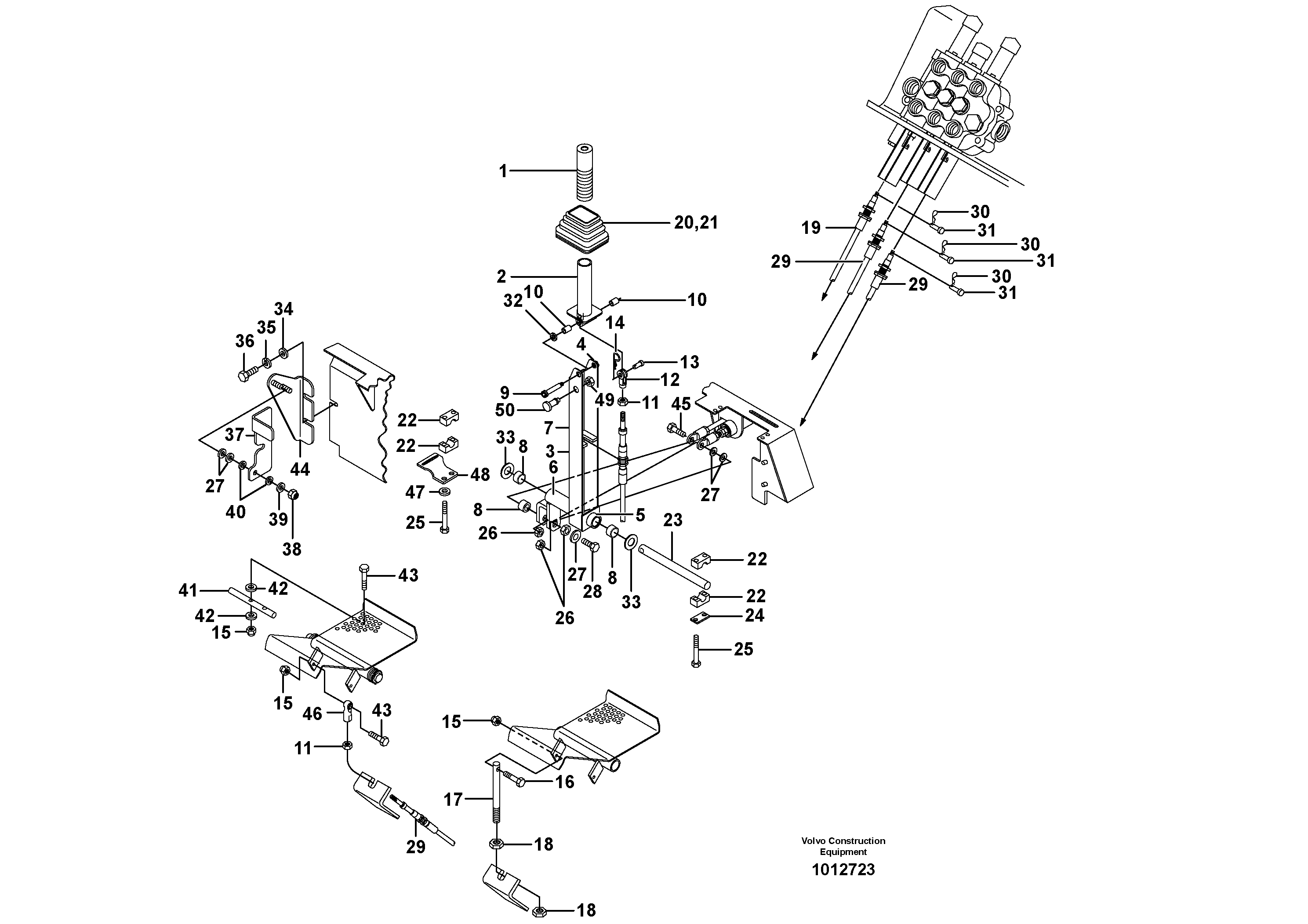 Схема запчастей Volvo MC110 - 23364 Optional hand controls 