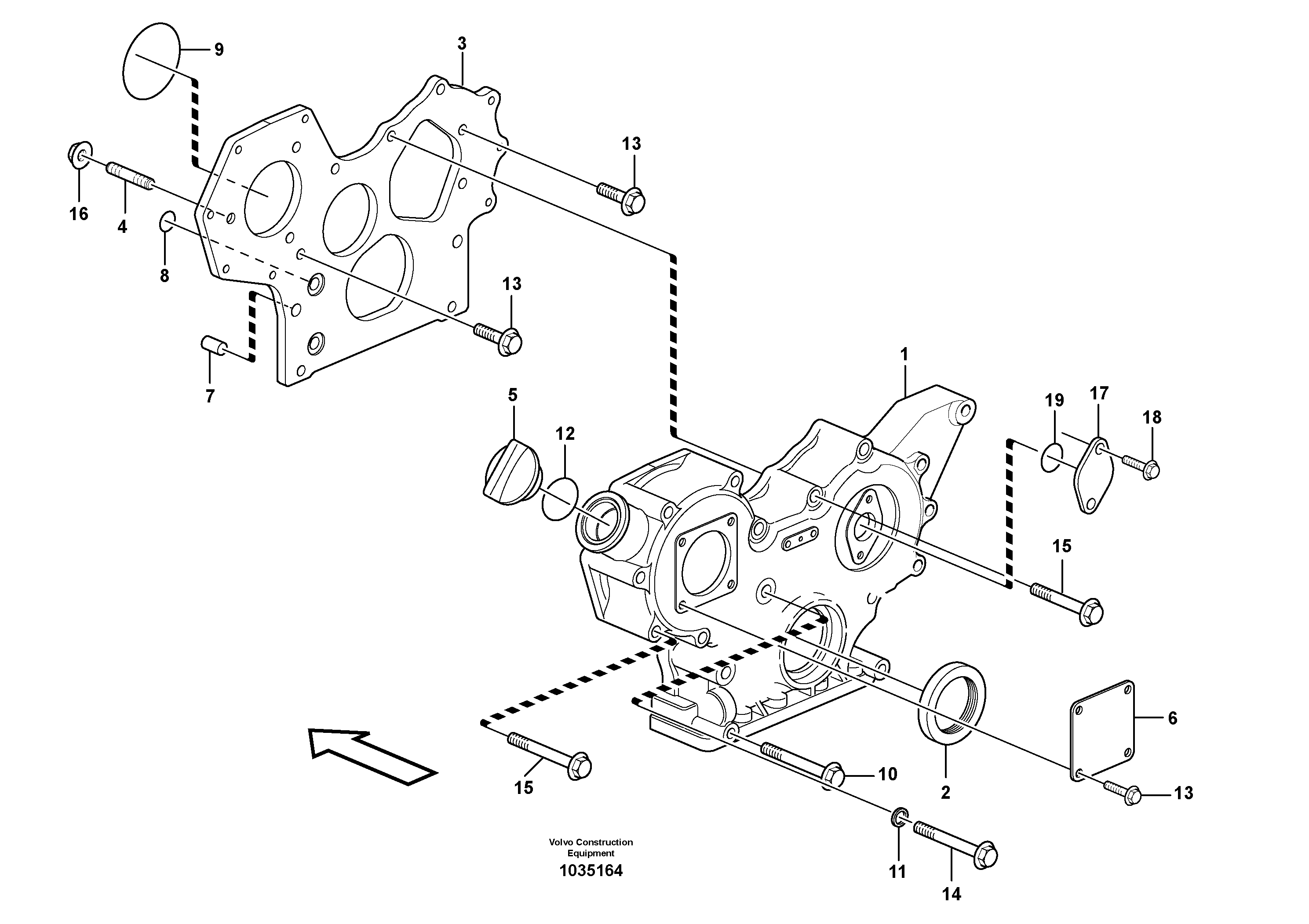 Схема запчастей Volvo MC60B - 34840 Timing gear casing and gears MC60B S/N 71000 -