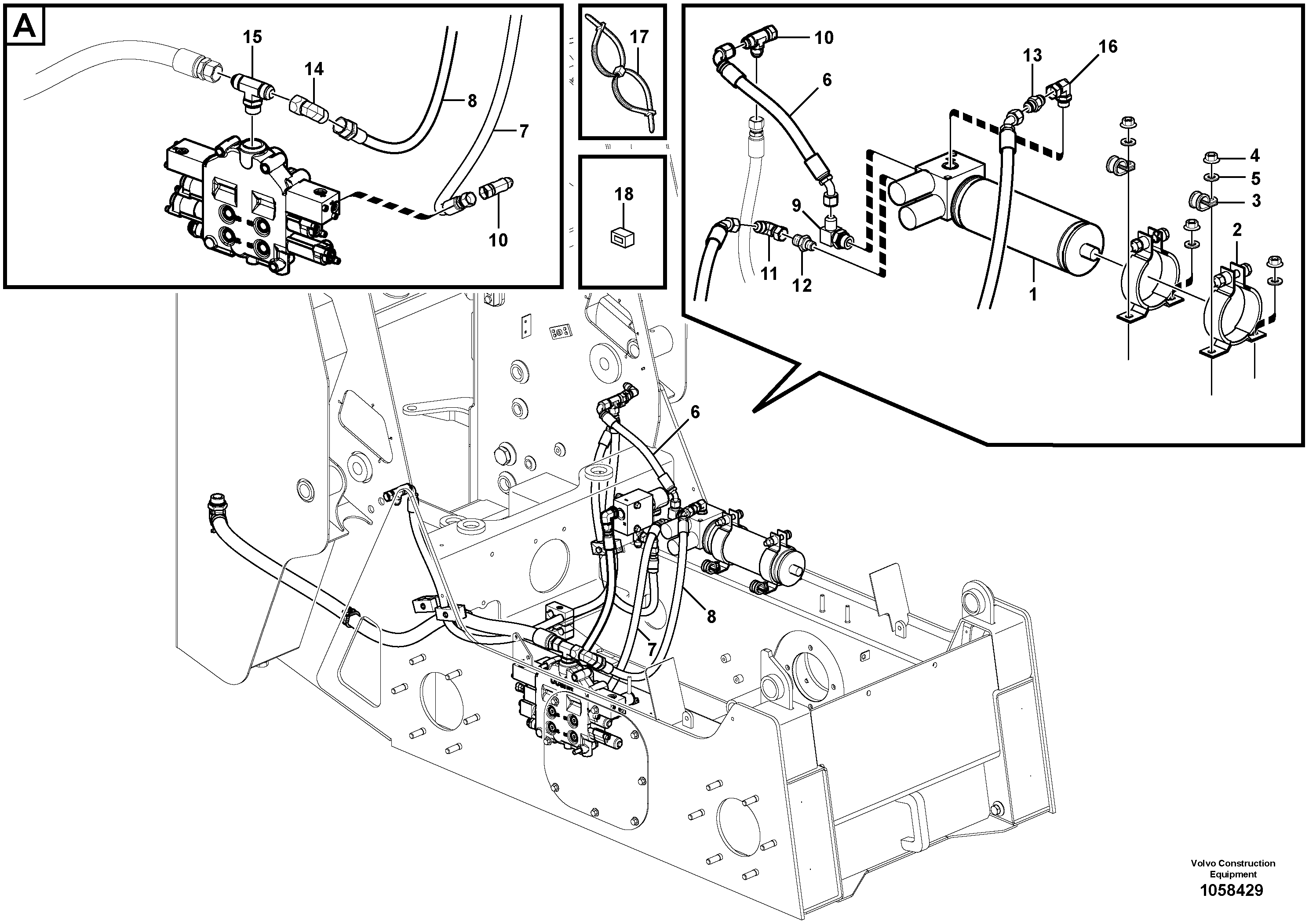 Схема запчастей Volvo MC60B - 103547 Boom suspension system MC60B S/N 71000 -