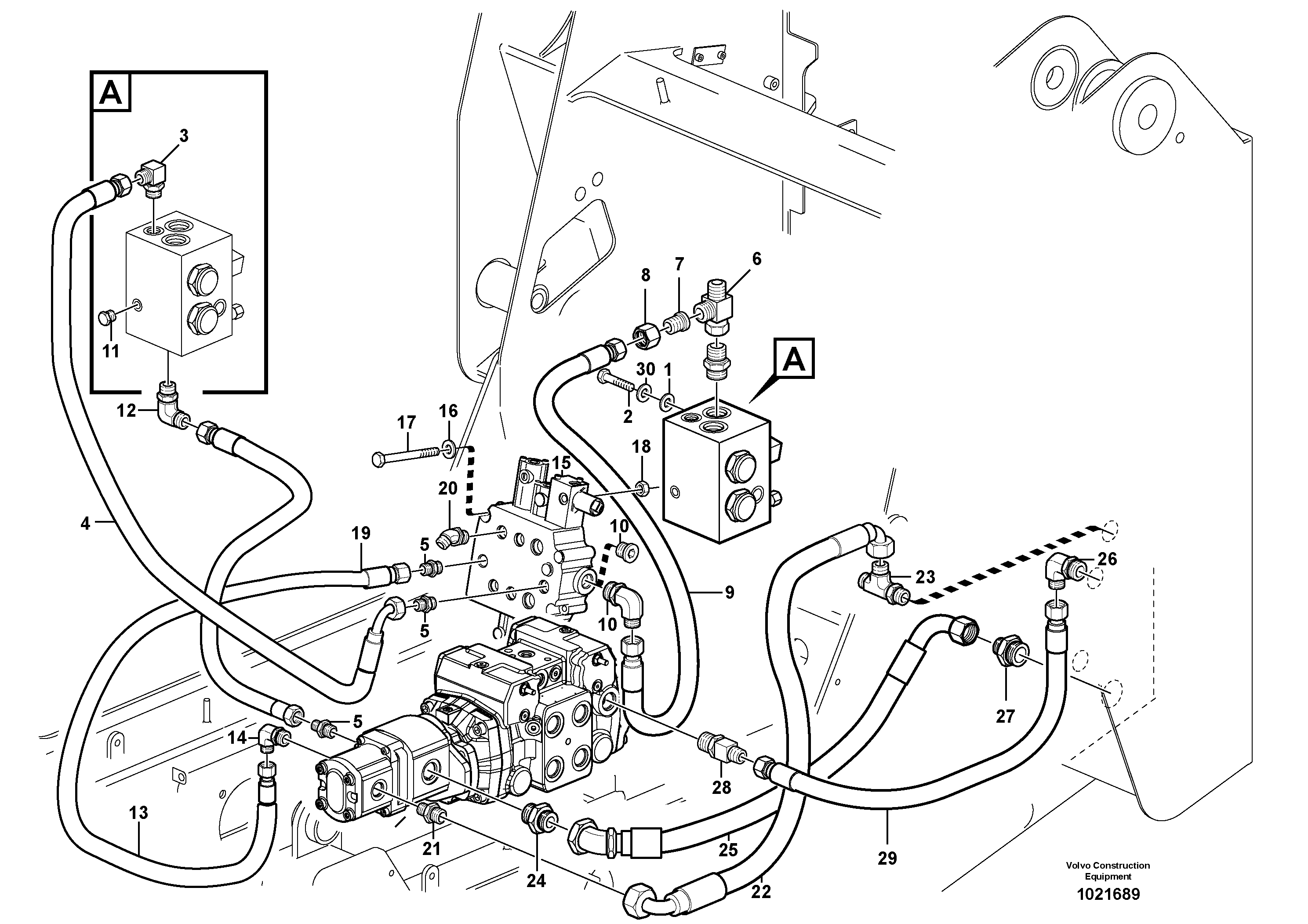 Схема запчастей Volvo MC70B - 60049 Return and cooling hydraulic circuits MC70B