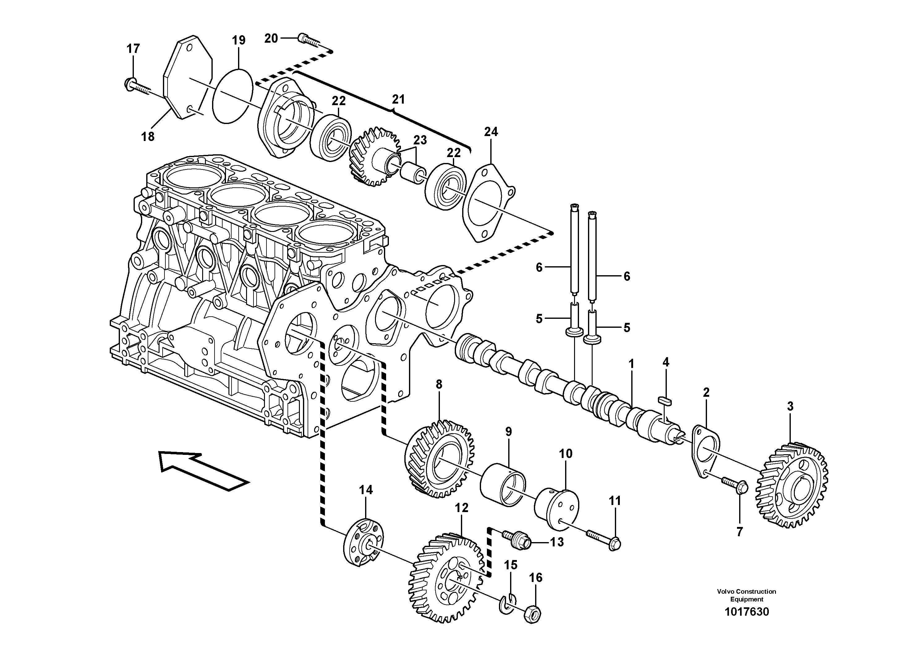 Схема запчастей Volvo MC70B - 65033 Valve mechanism MC70B S/N 71000 -