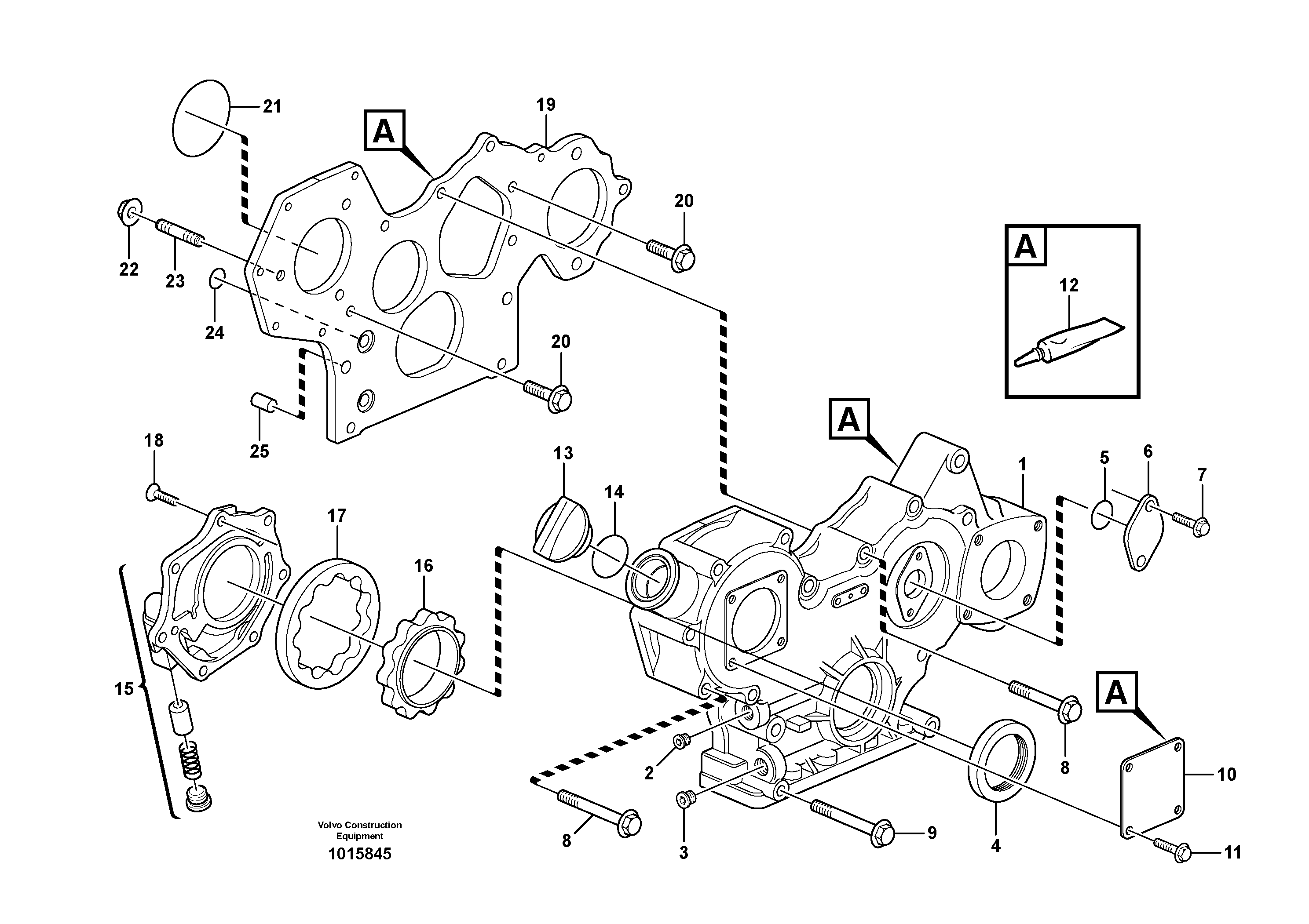 Схема запчастей Volvo MC70B - 65035 Timing gear casing and gears MC70B S/N 71000 -