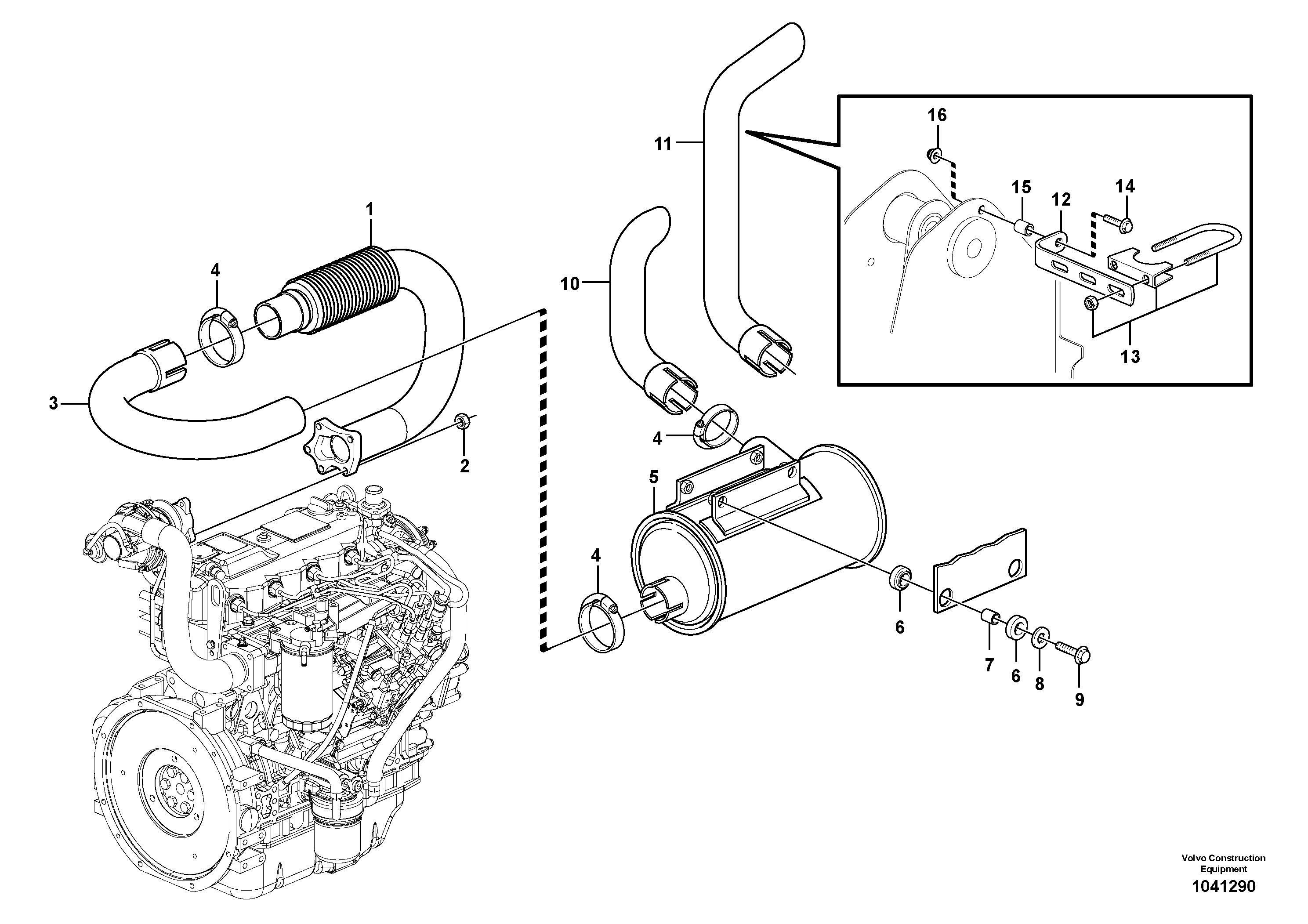 Схема запчастей Volvo MC70B - 64966 Выхлопная система MC70B S/N 71000 -