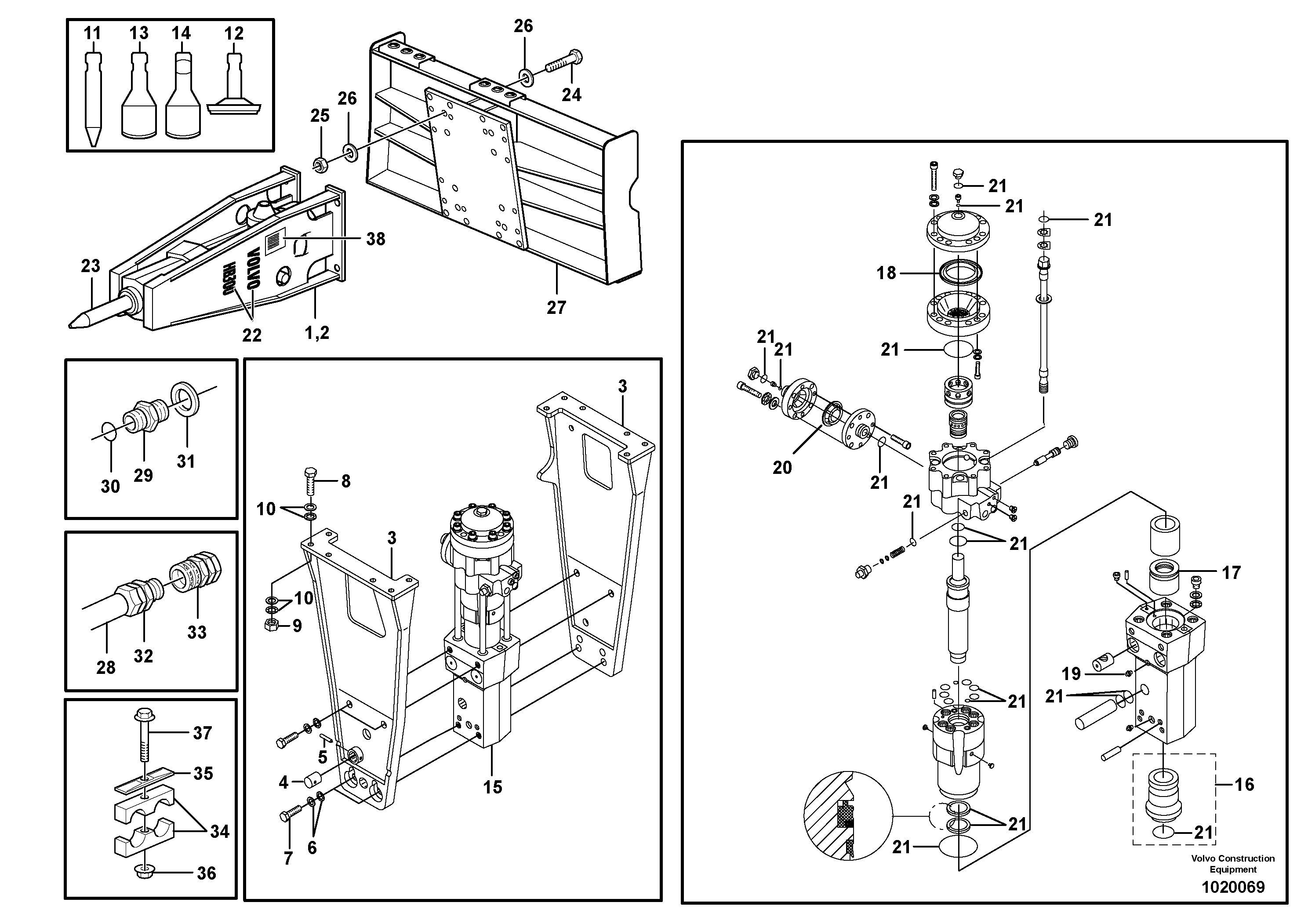 Схема запчастей Volvo MC70B - 4249 Hammer MC70B