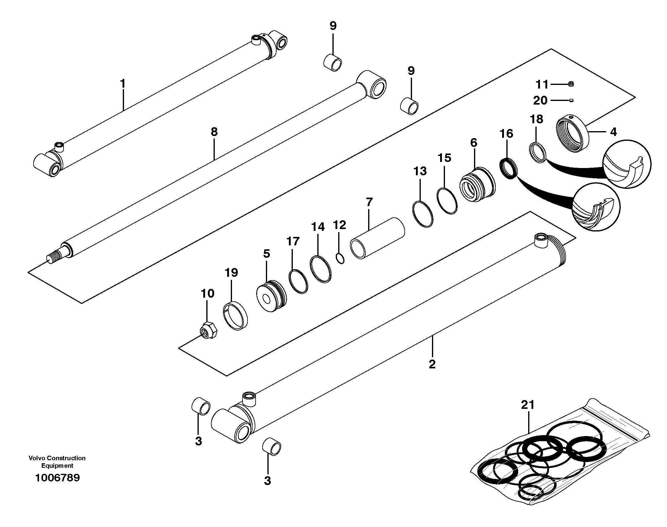 Схема запчастей Volvo MC70B - 53431 Loader arm cylinder MC70B
