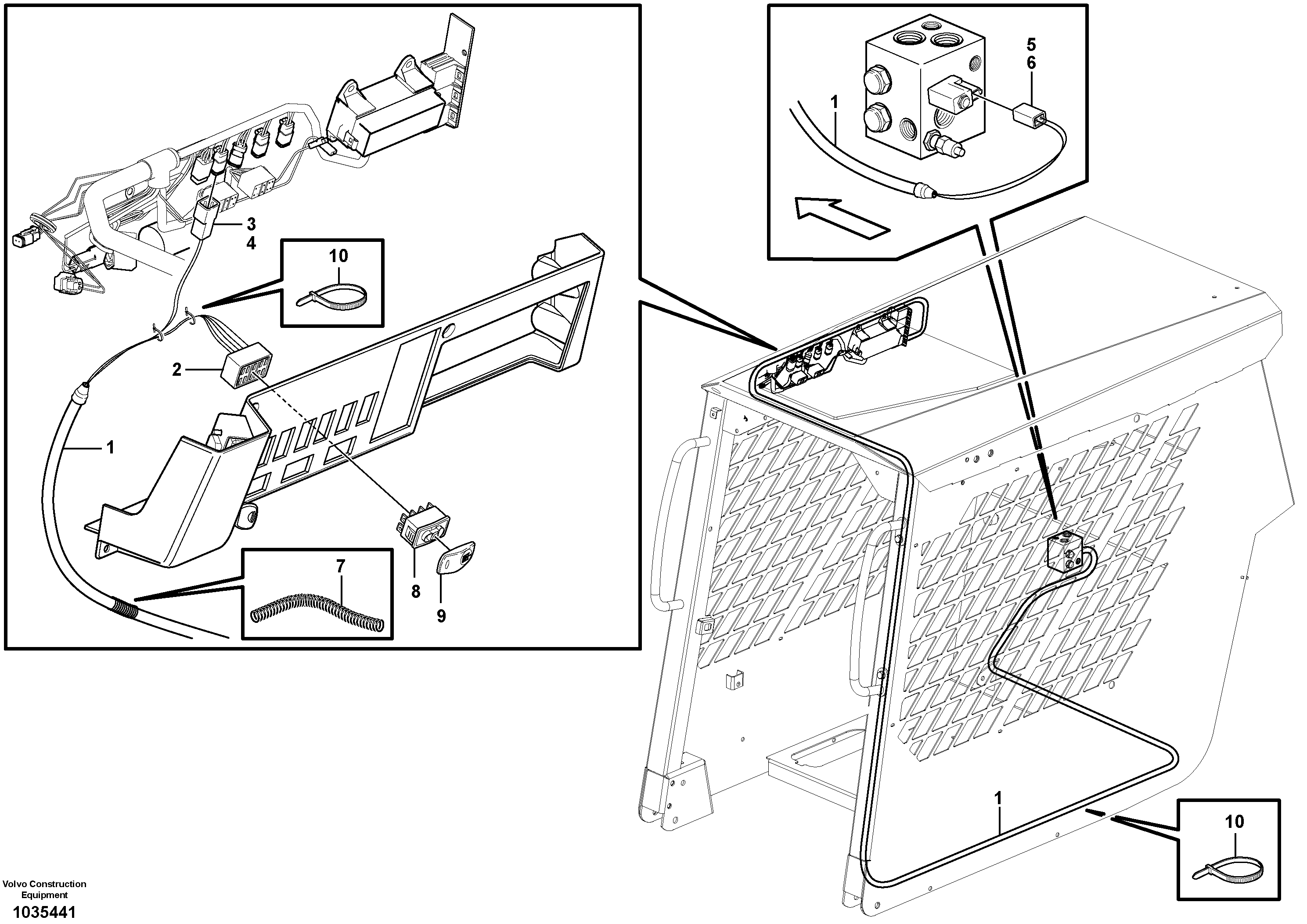 Схема запчастей Volvo MC70B - 92541 Cable harness High Flow MC70B S/N 71000 -