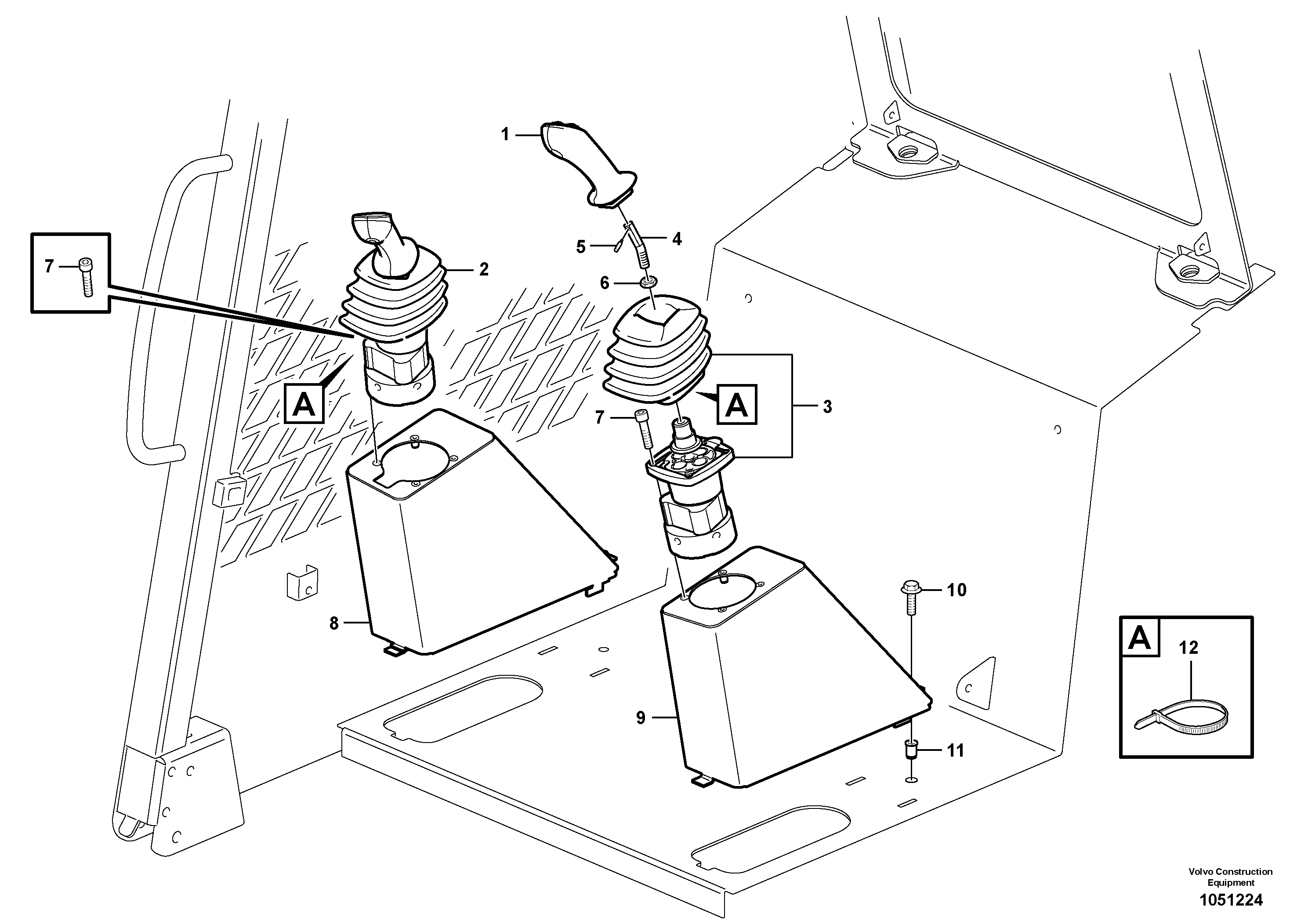 Схема запчастей Volvo MC70B - 68322 Optional hand controls MC70B S/N 71000 -