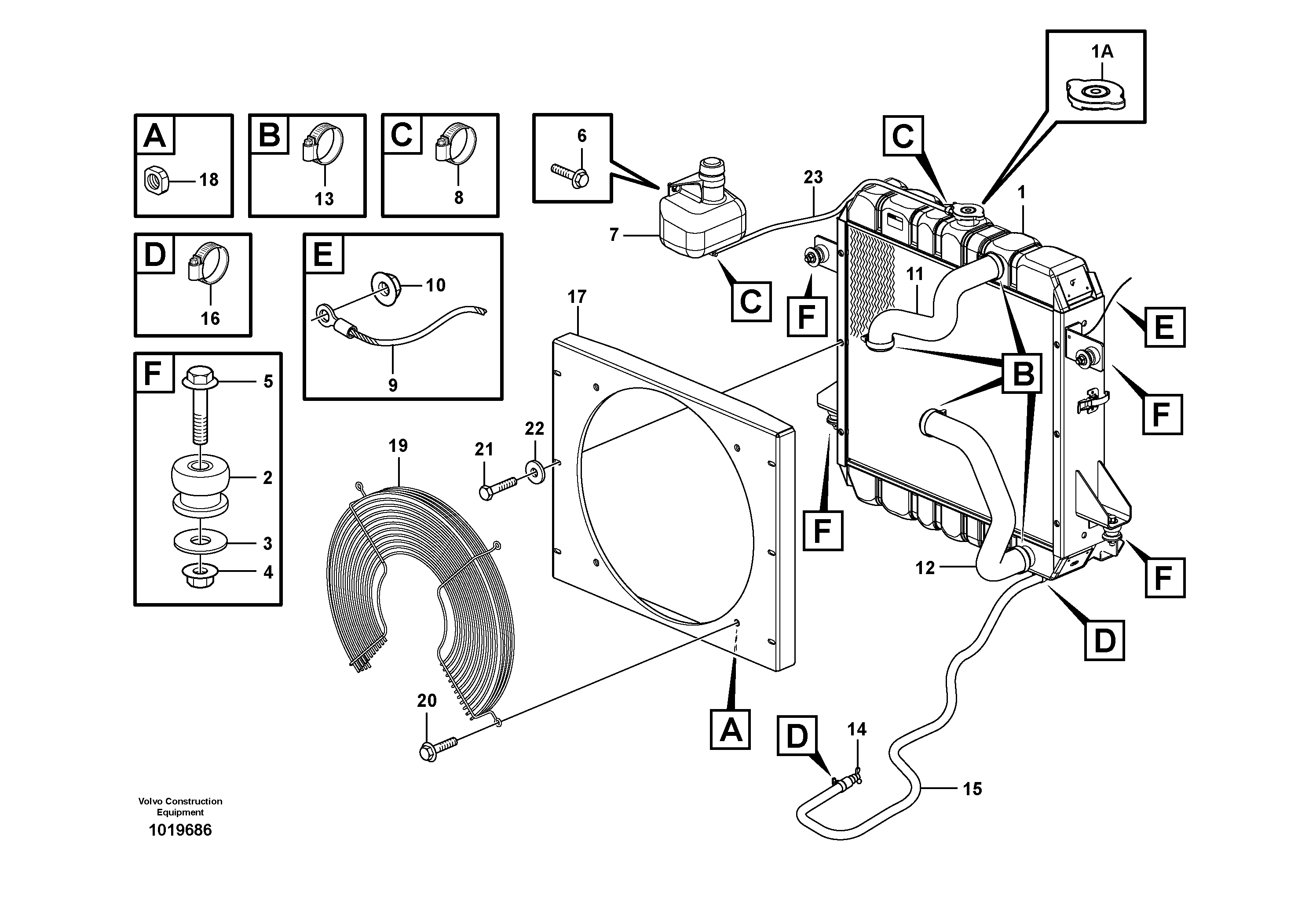 Схема запчастей Volvo MC70B - 83866 Radiator mounting MC70B