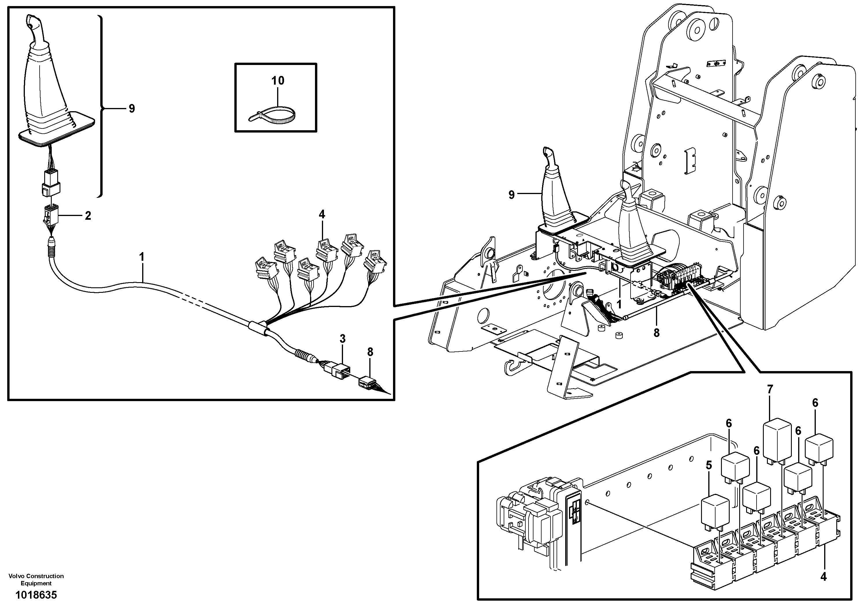 Схема запчастей Volvo MC70B - 60996 Wire harness pilot ctrl MC70B