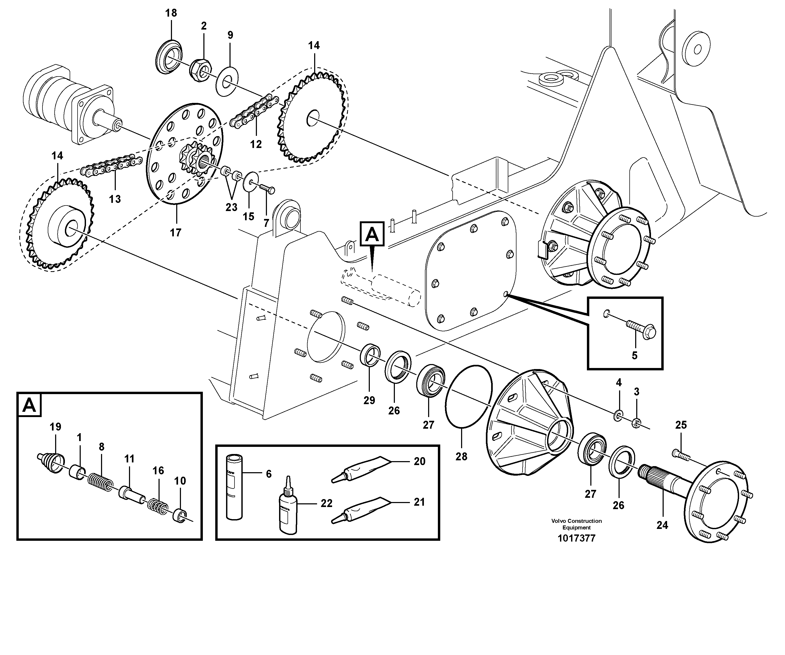 Схема запчастей Volvo MC70B - 61005 Drivetrain components MC70B