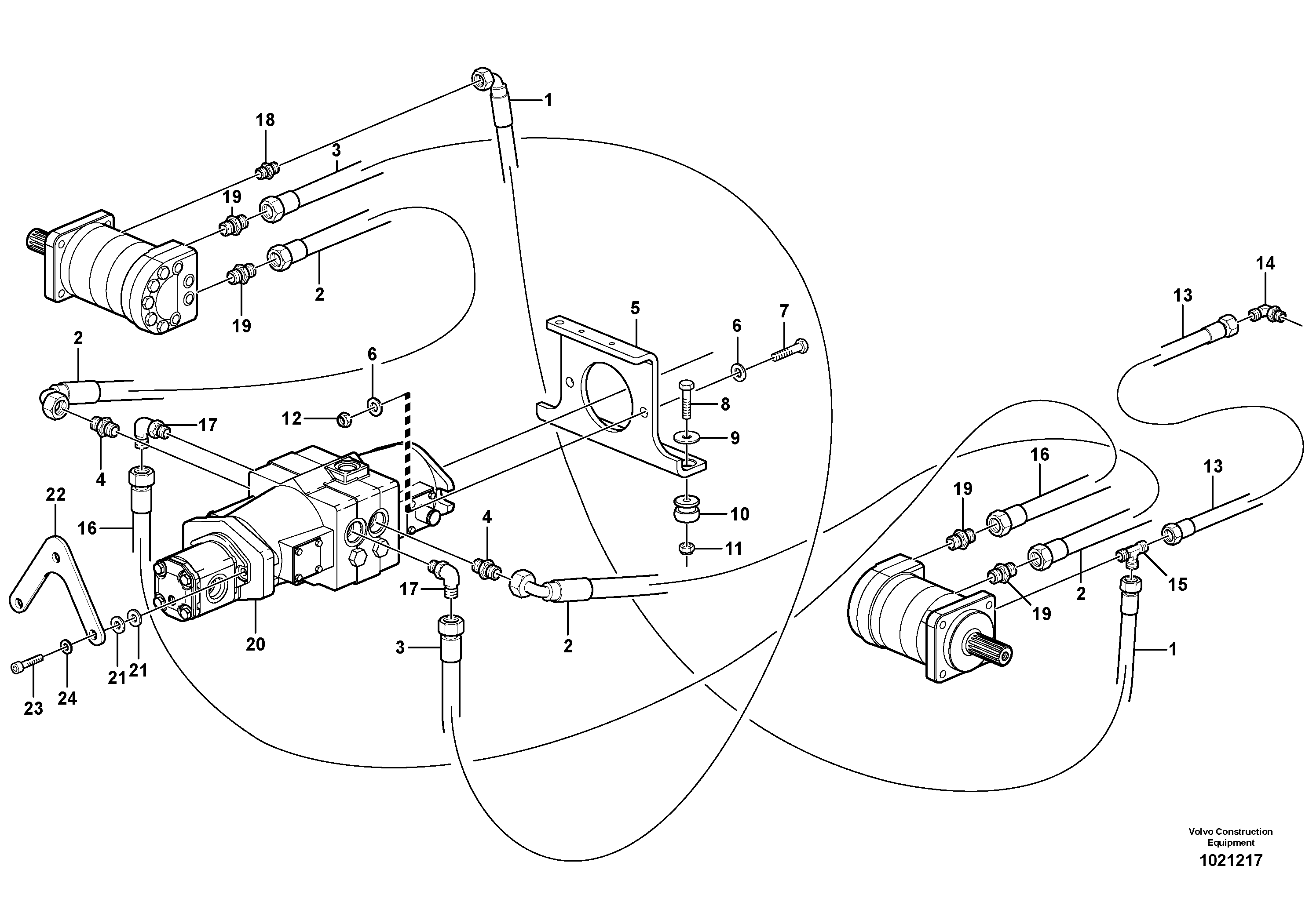Схема запчастей Volvo MC70B - 61006 Hydraulic system Transport MC70B