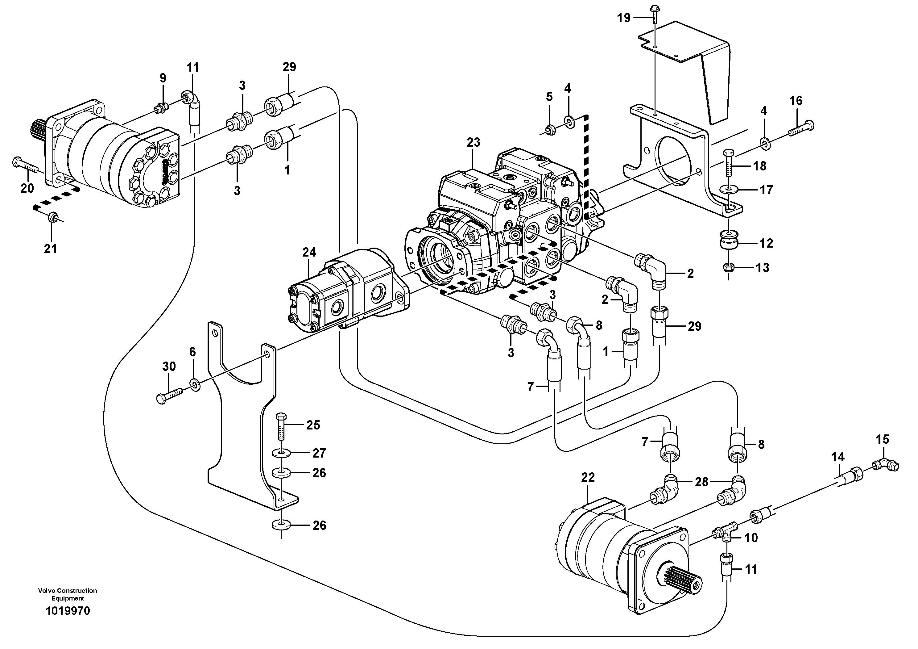Схема запчастей Volvo MC70B - 61007 Hydraulic system Transport MC70B