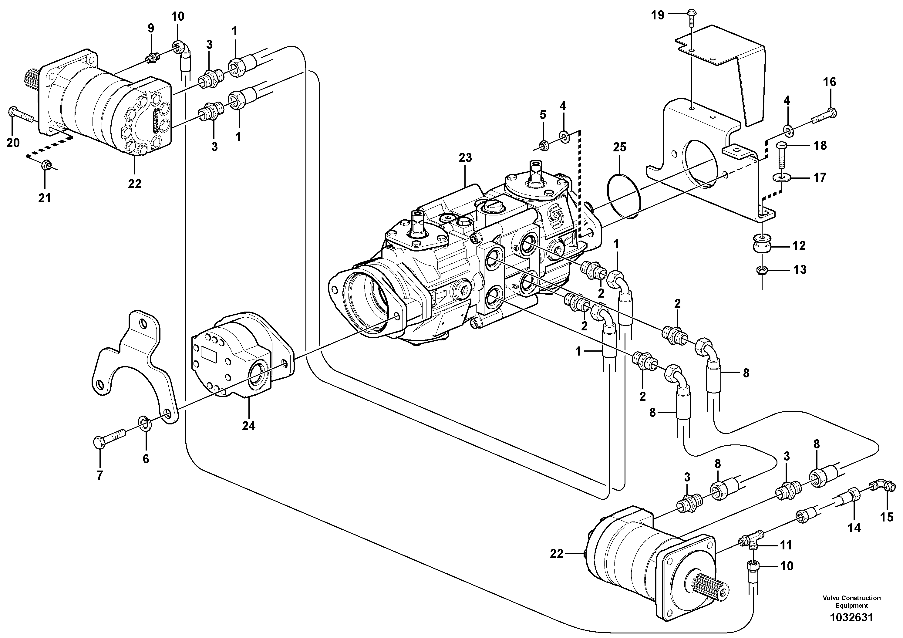 Схема запчастей Volvo MC70B - 61008 Hydraulic system Transport MC70B