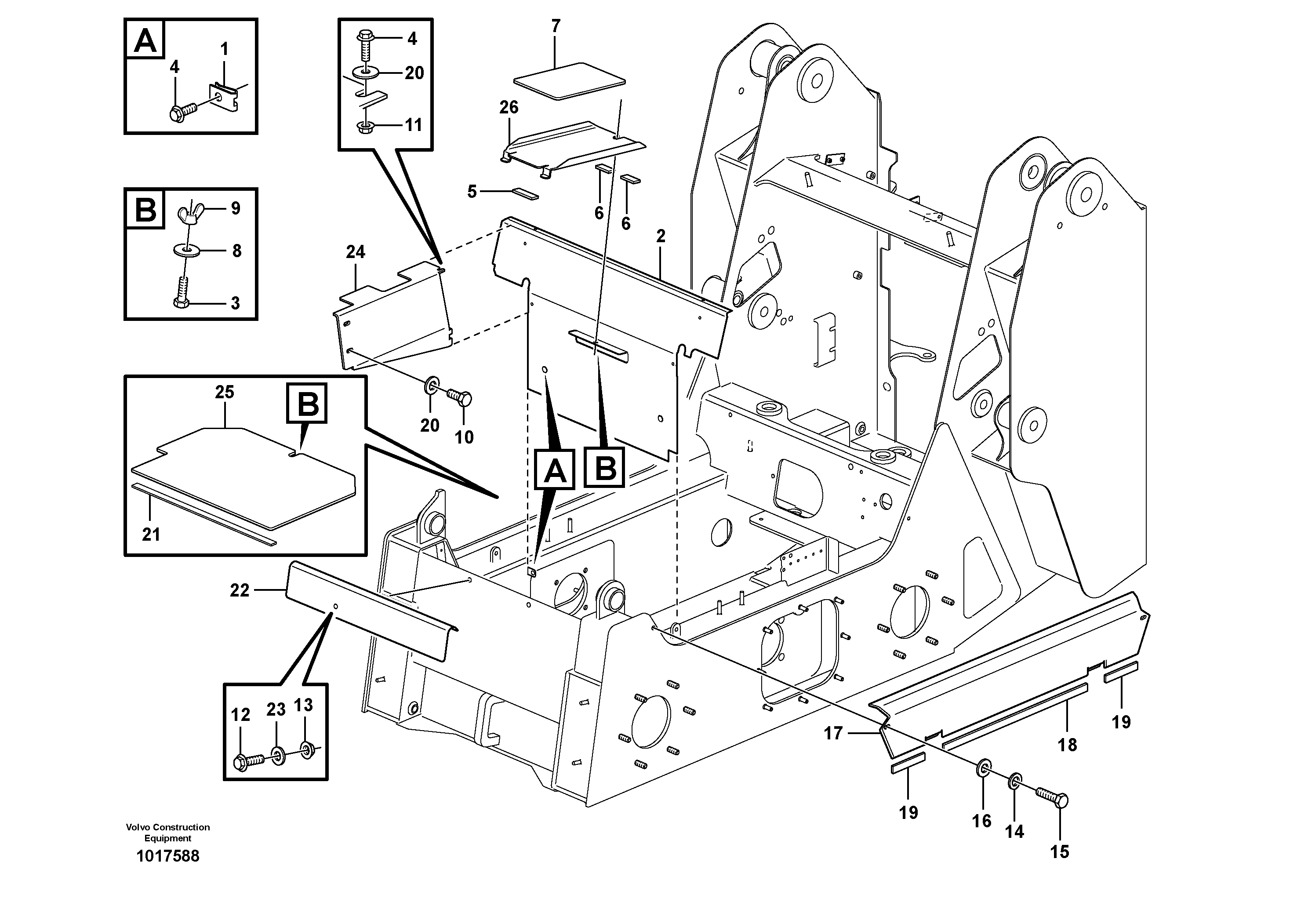 Схема запчастей Volvo MC70B - 61010 Protecting plates MC70B