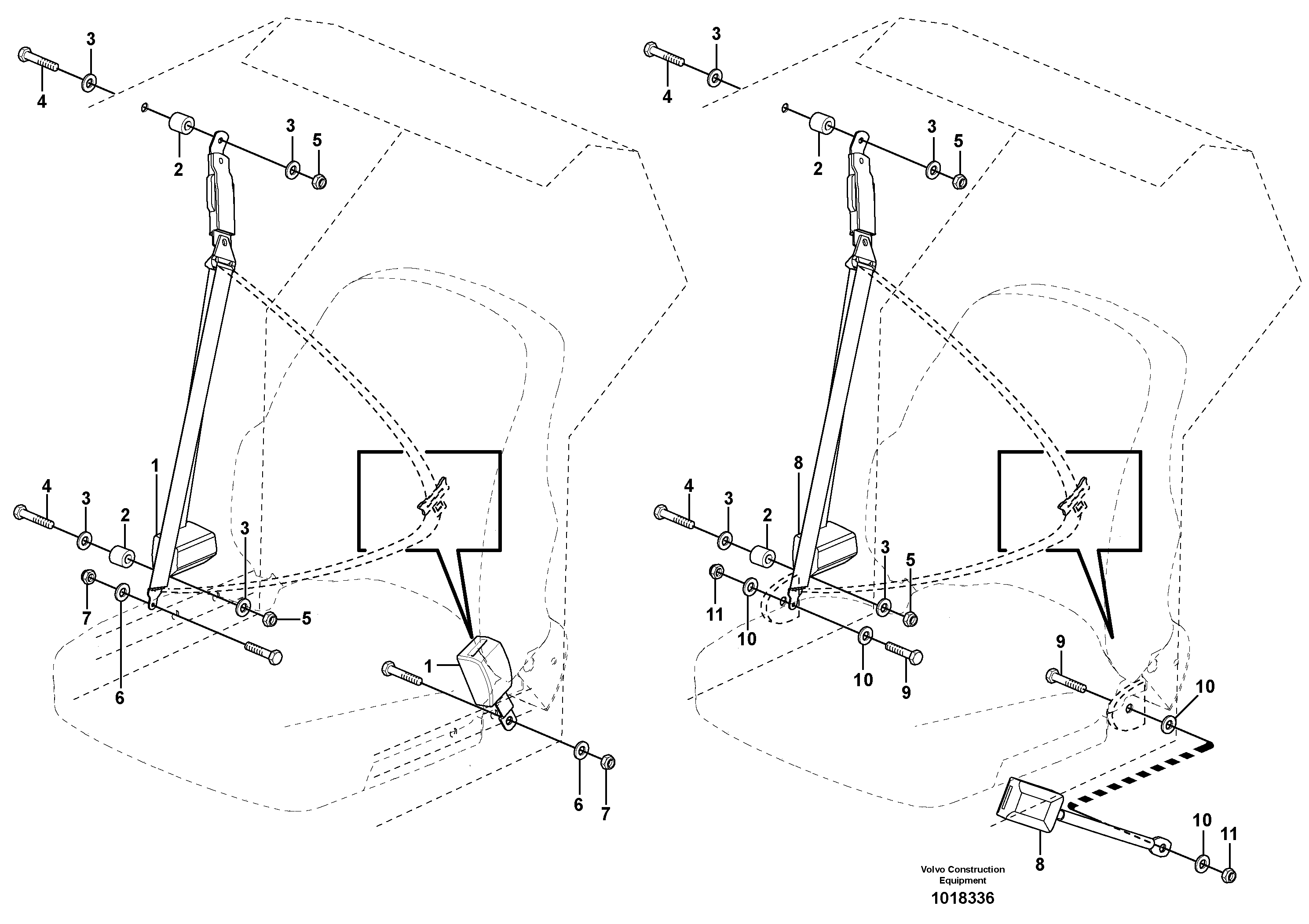 Схема запчастей Volvo MC70B - 22073 Seat belt operators seat MC70B