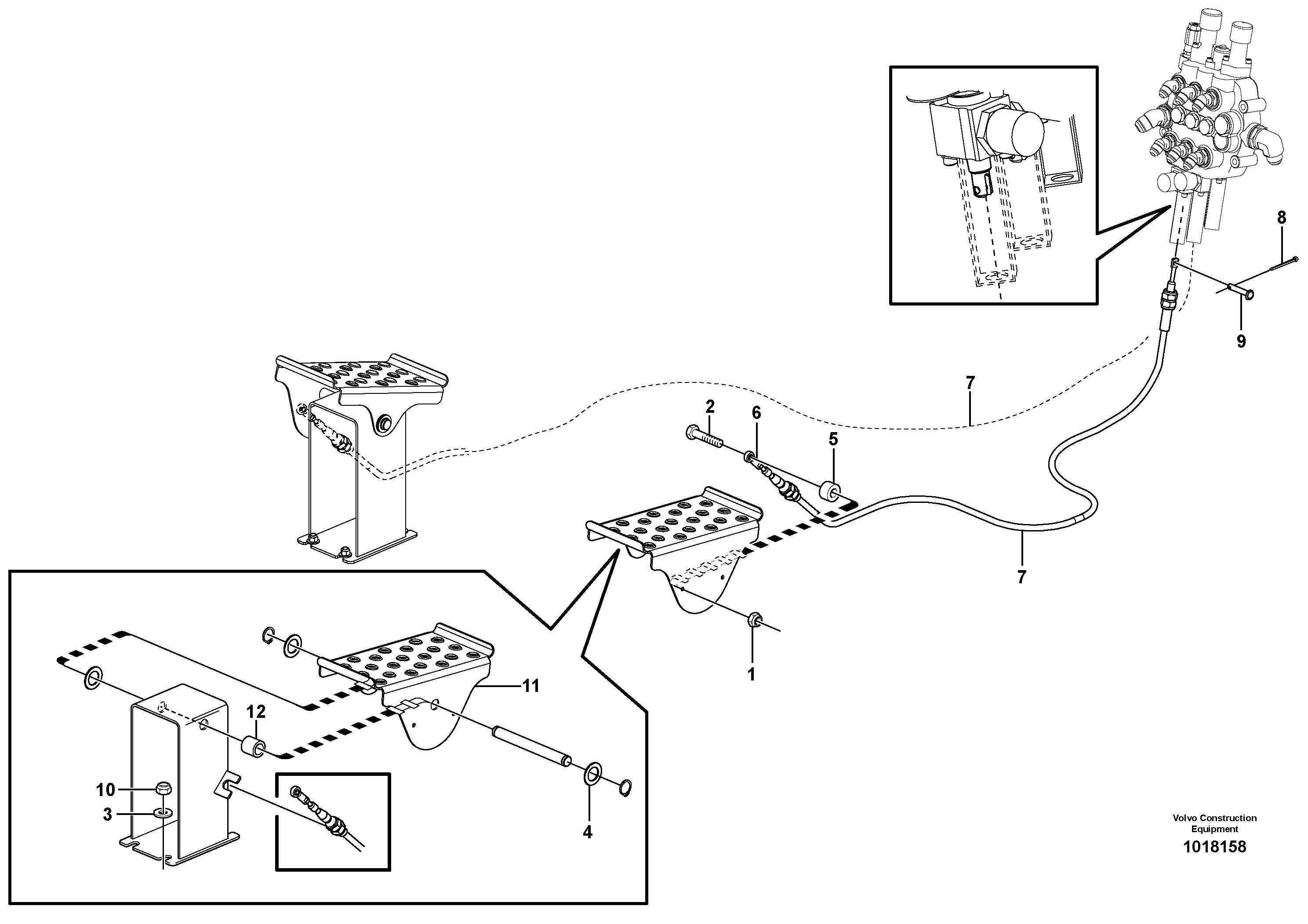 Схема запчастей Volvo MC80B - 13314 Standard foot controls MC80B