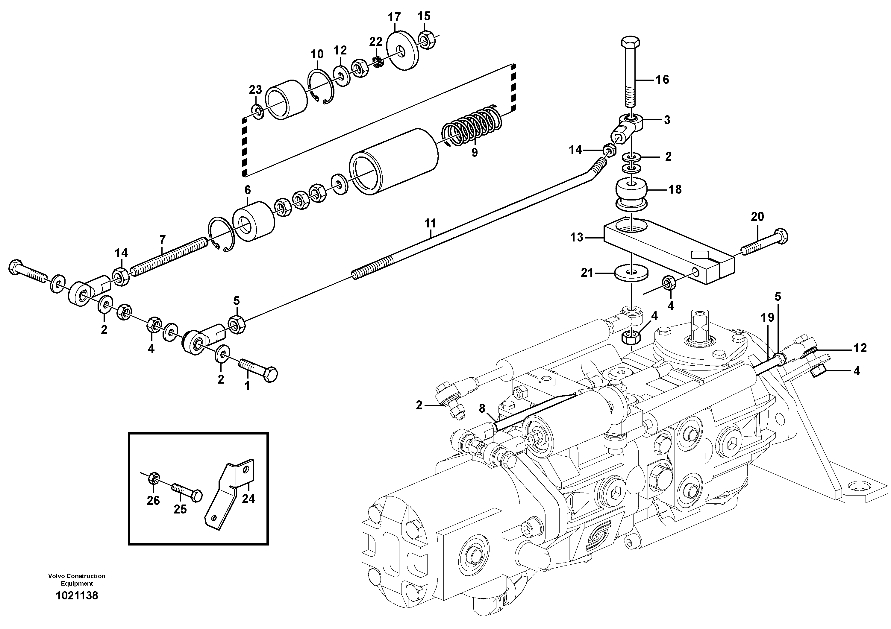 Схема запчастей Volvo MC80B - 13319 Auxiliary control levers, forward/reverse MC80B