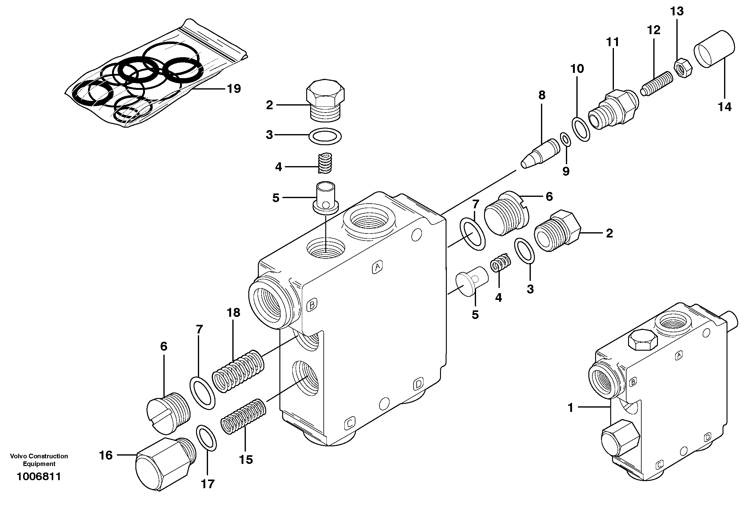 Схема запчастей Volvo MC80B - 13320 Self level valve (optional) (eaton valve part number 39055-day) MC80B