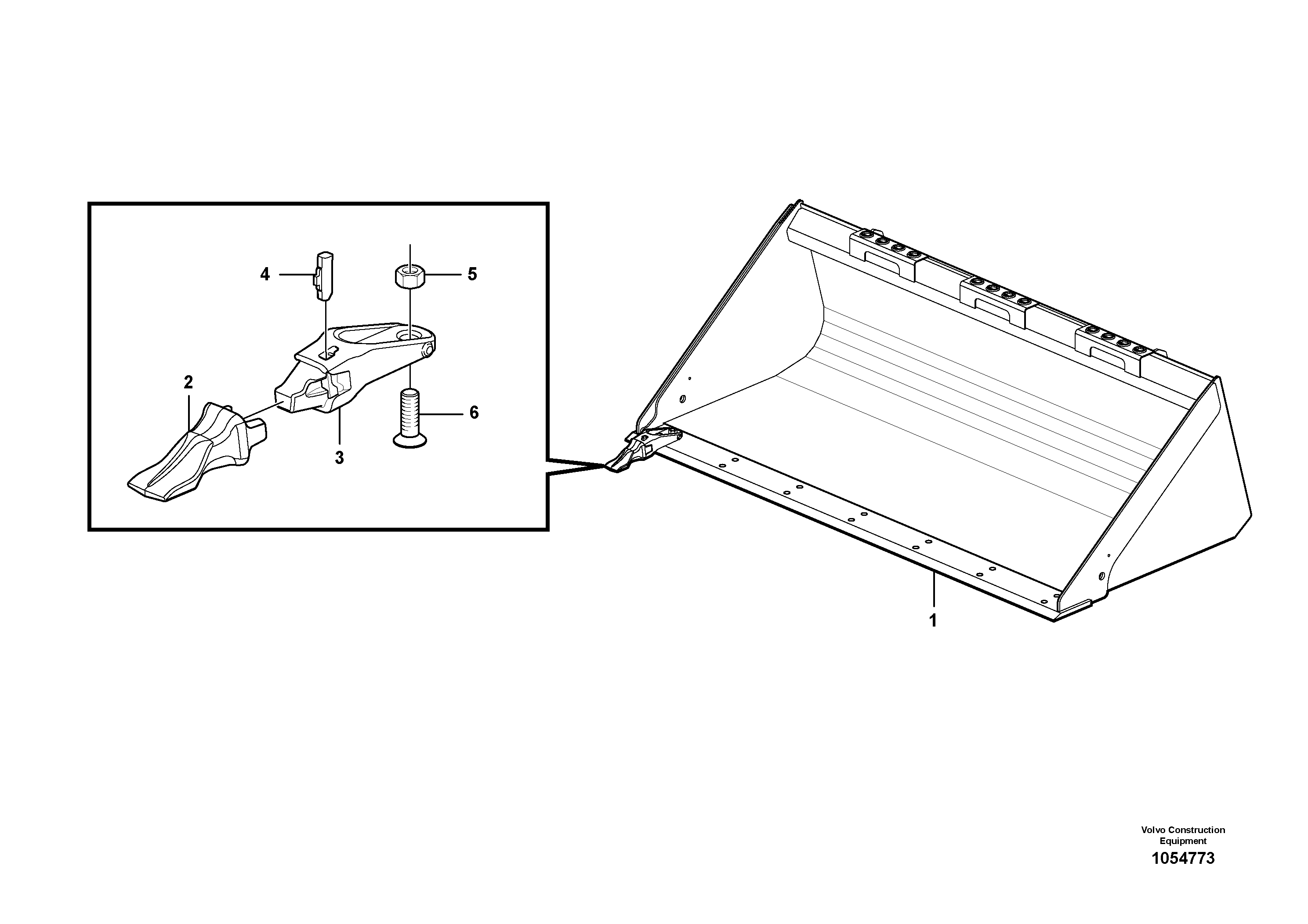 Схема запчастей Volvo MC80B - 25738 Bucket teeth MC80B