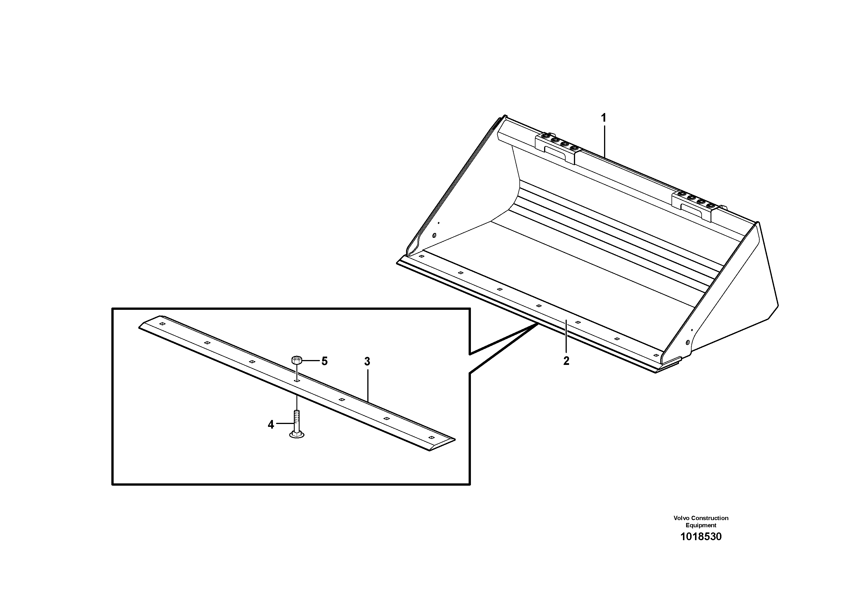 Схема запчастей Volvo MC80B - 8827 Bucket straight with edge-saver MC80B