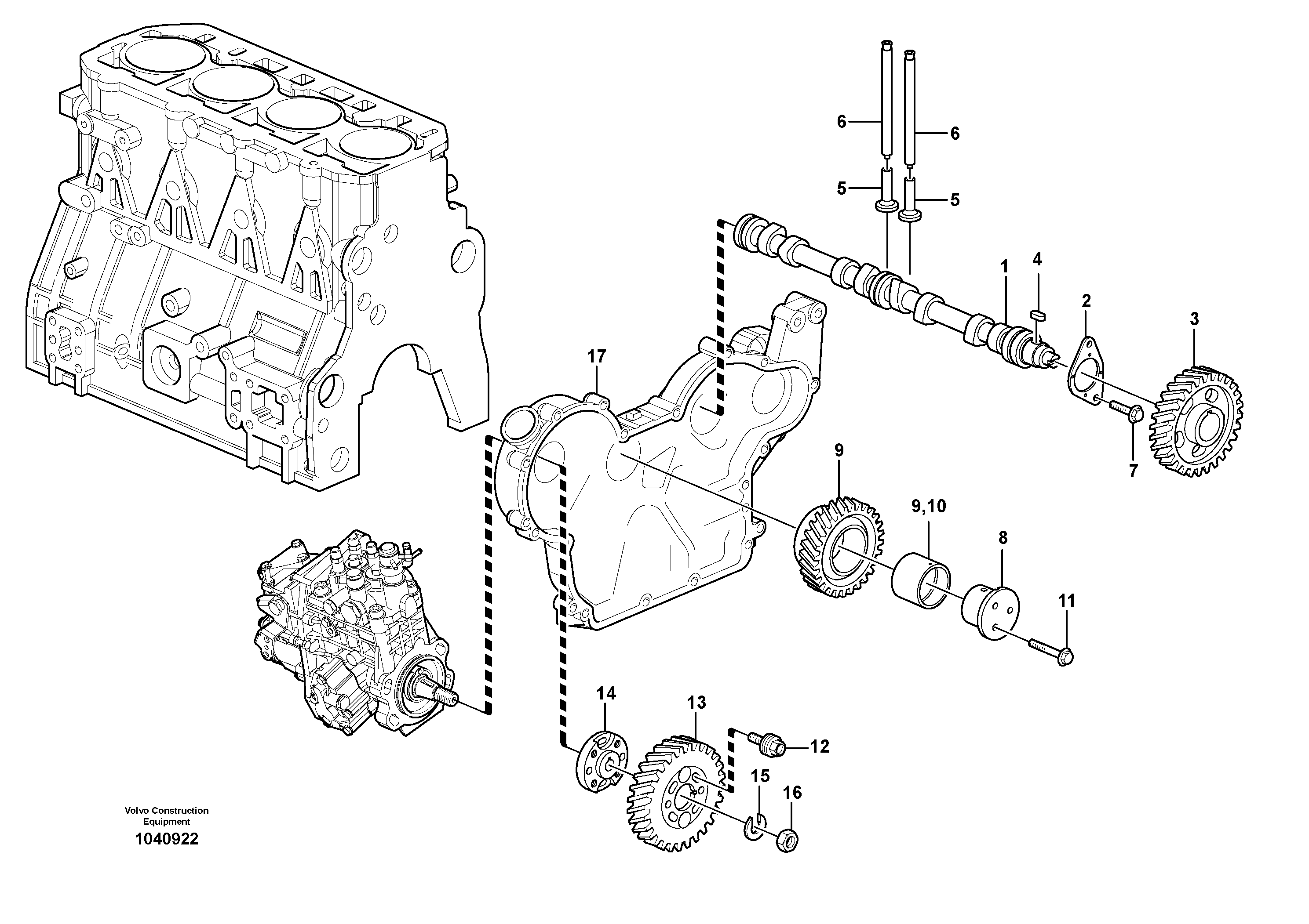 Схема запчастей Volvo MC80B - 60464 Valve mechanism MC80B S/N 71000 -