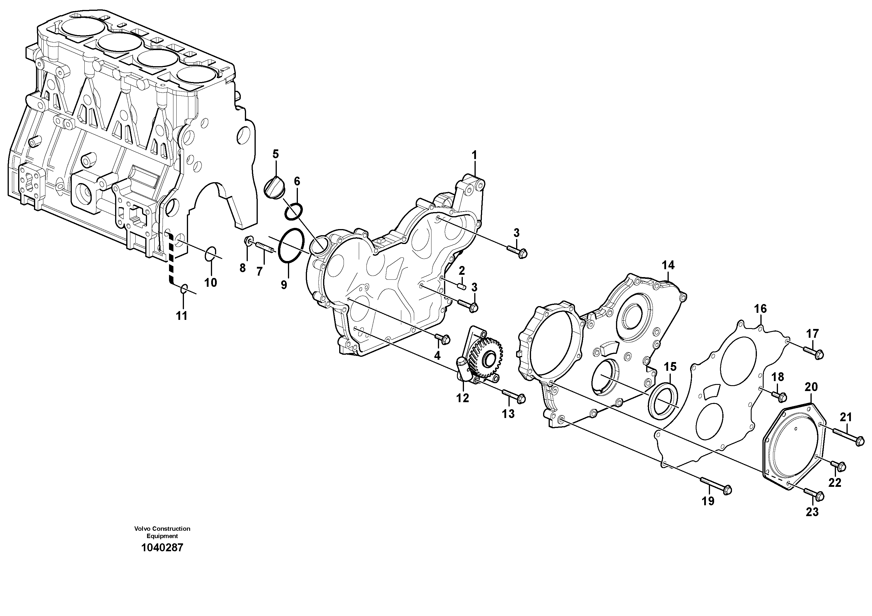 Схема запчастей Volvo MC80B - 60466 Timing gear casing and gears MC80B S/N 71000 -