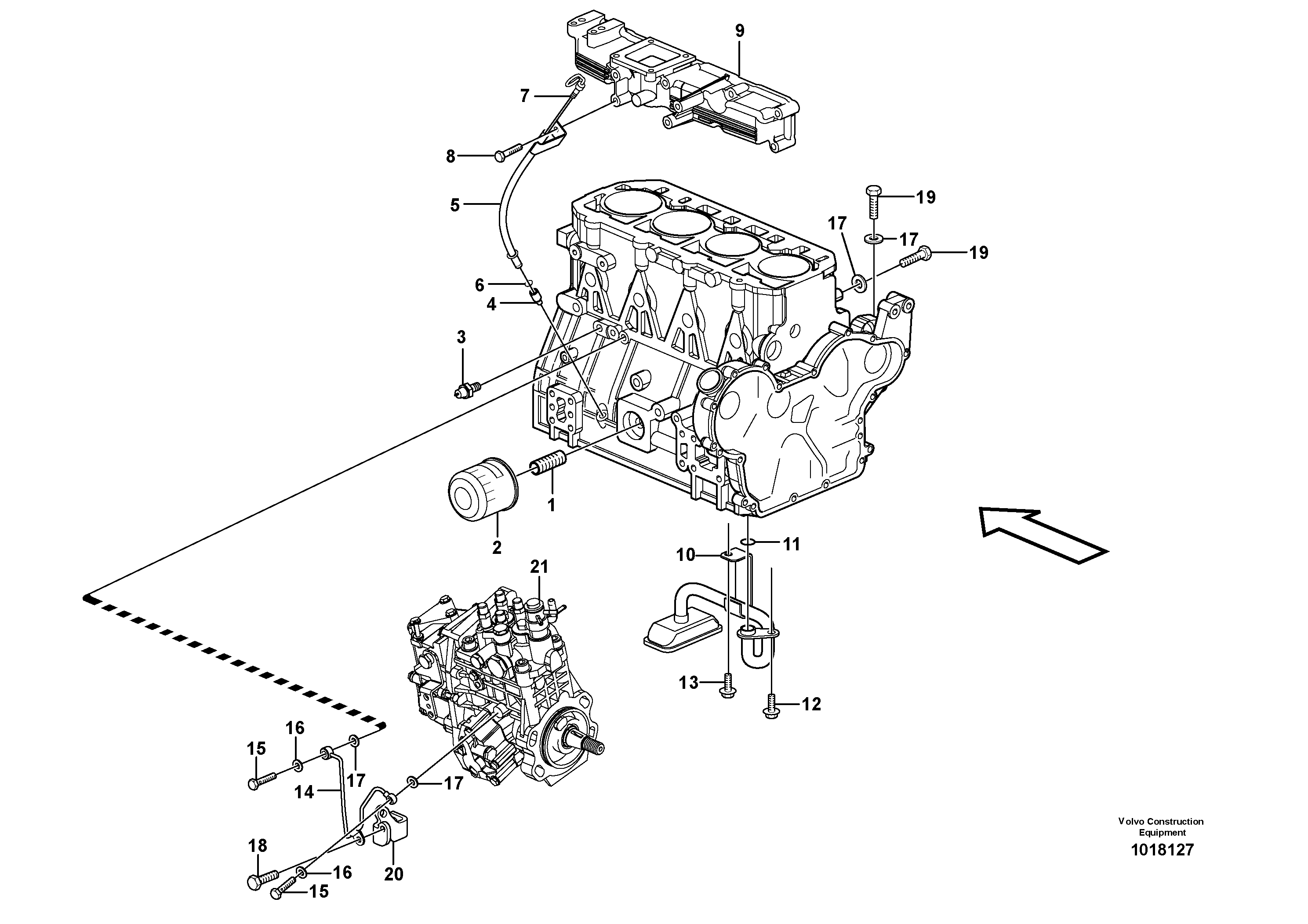 Схема запчастей Volvo MC80B - 60472 Система масляной смазки MC80B S/N 71000 -