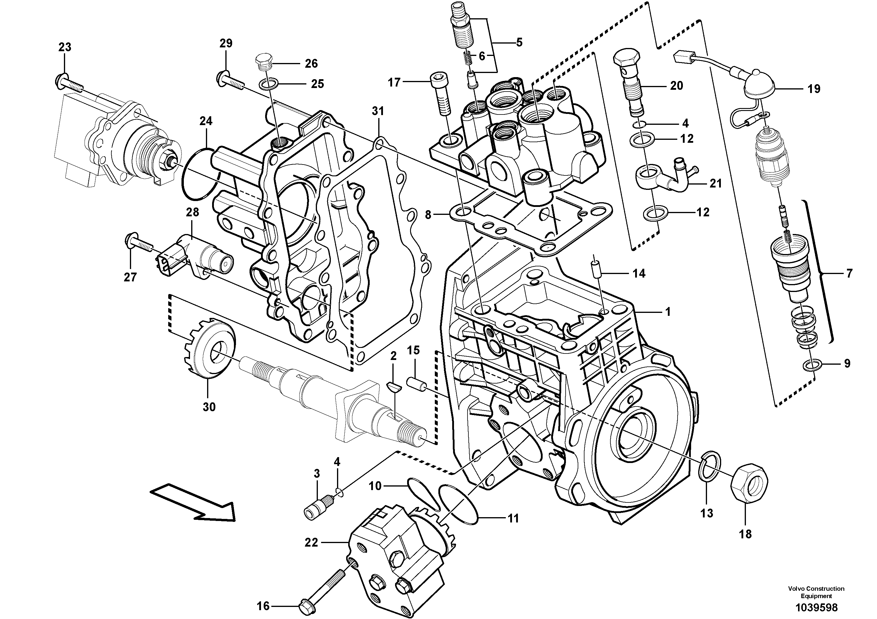 Схема запчастей Volvo MC80B - 20294 Fuel injection pump with fitting parts MC80B S/N 71000 -