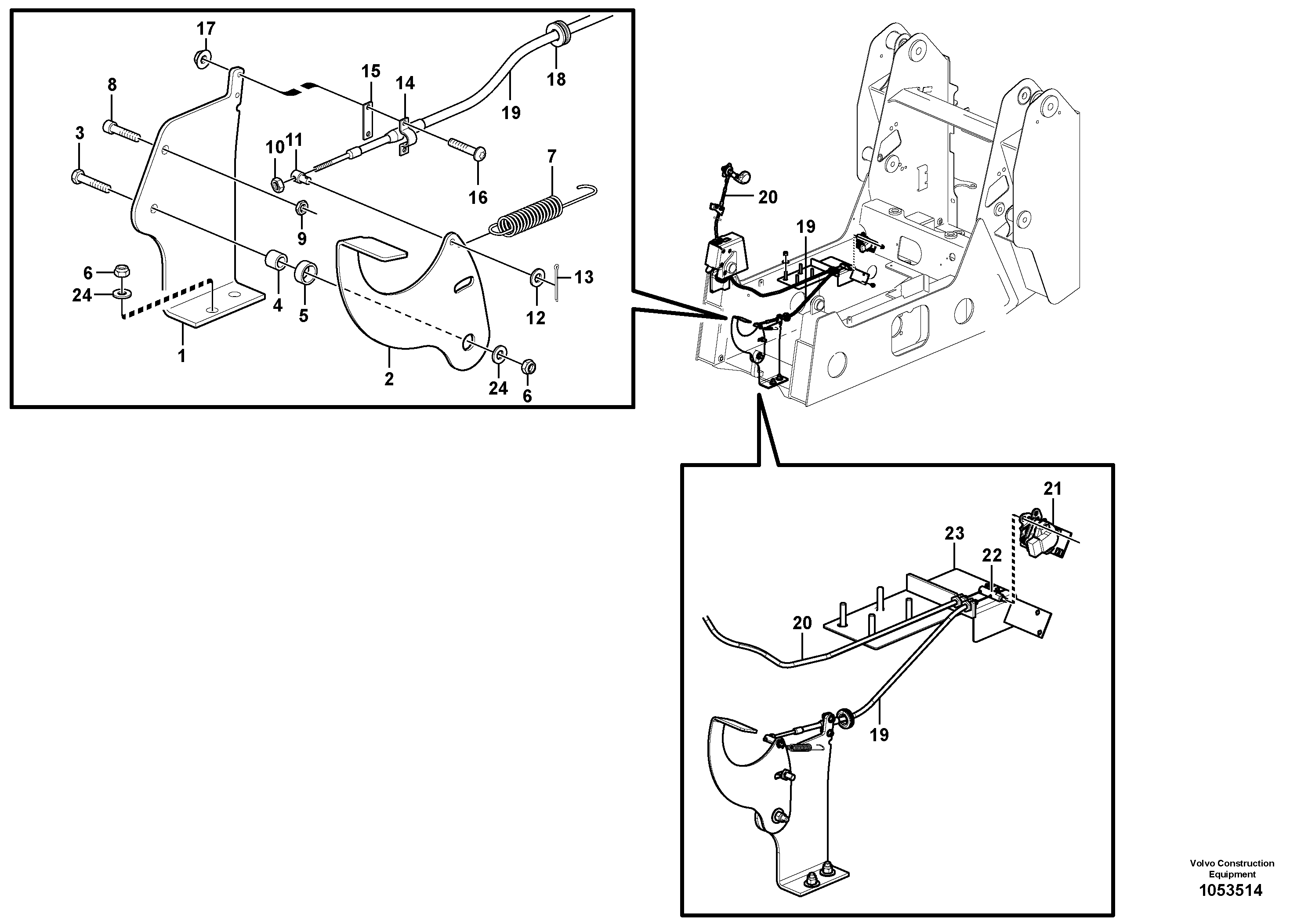 Схема запчастей Volvo MC80B - 98558 Throttle control MC80B S/N 71000 -