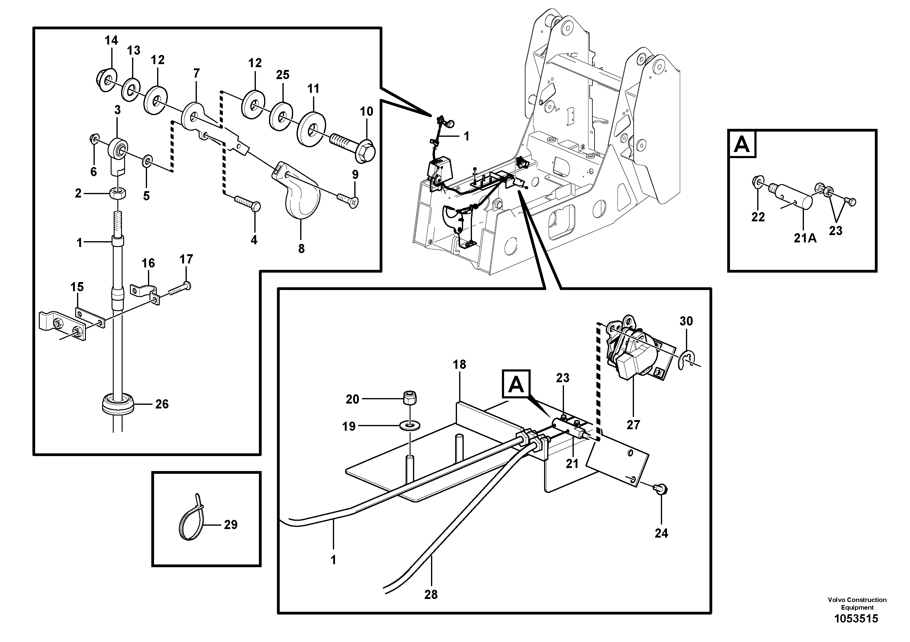 Схема запчастей Volvo MC80B - 97171 Hand throttle MC80B S/N 71000 -