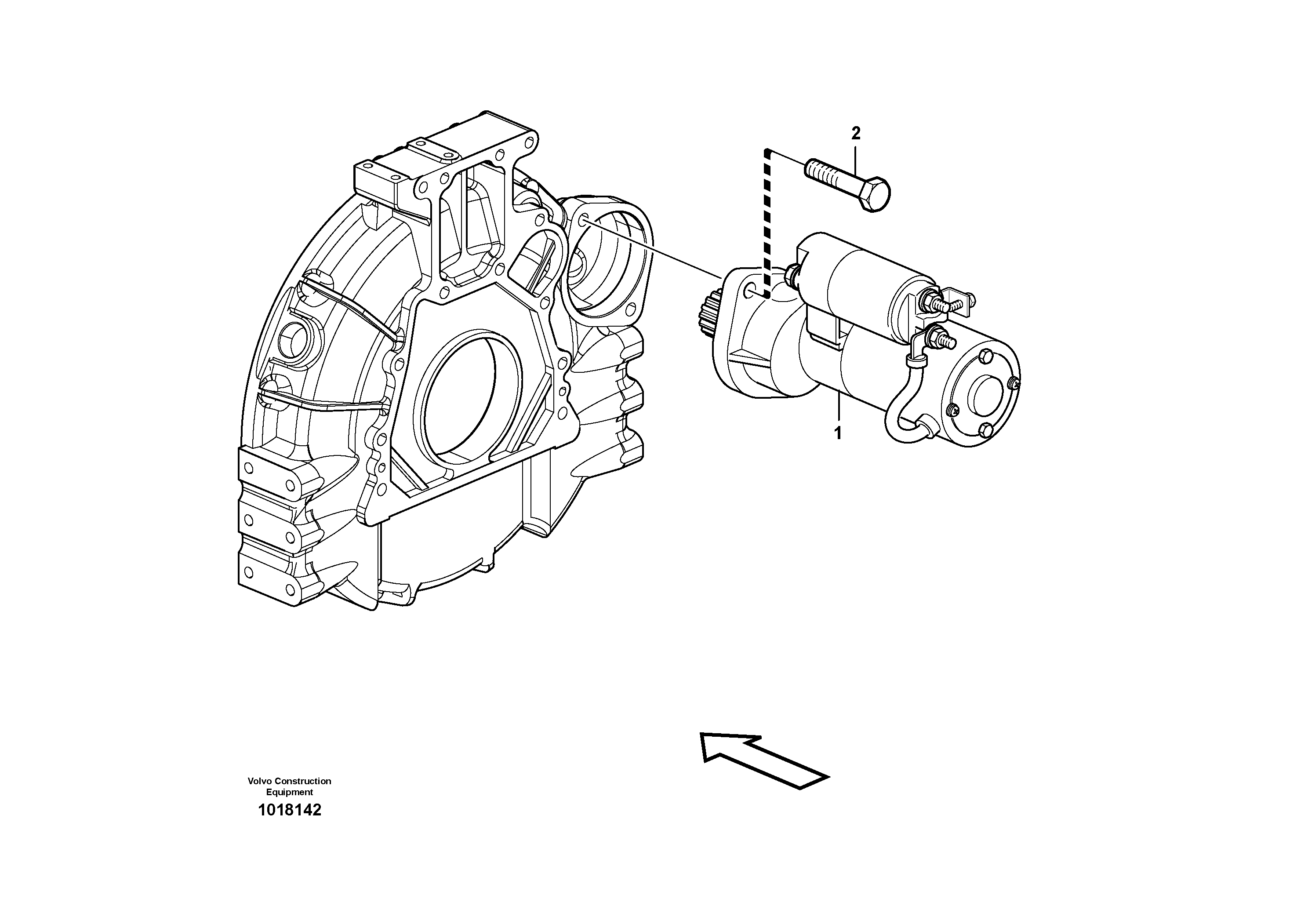 Схема запчастей Volvo MC80B - 60483 Starter motor, mounting MC80B S/N 71000 -