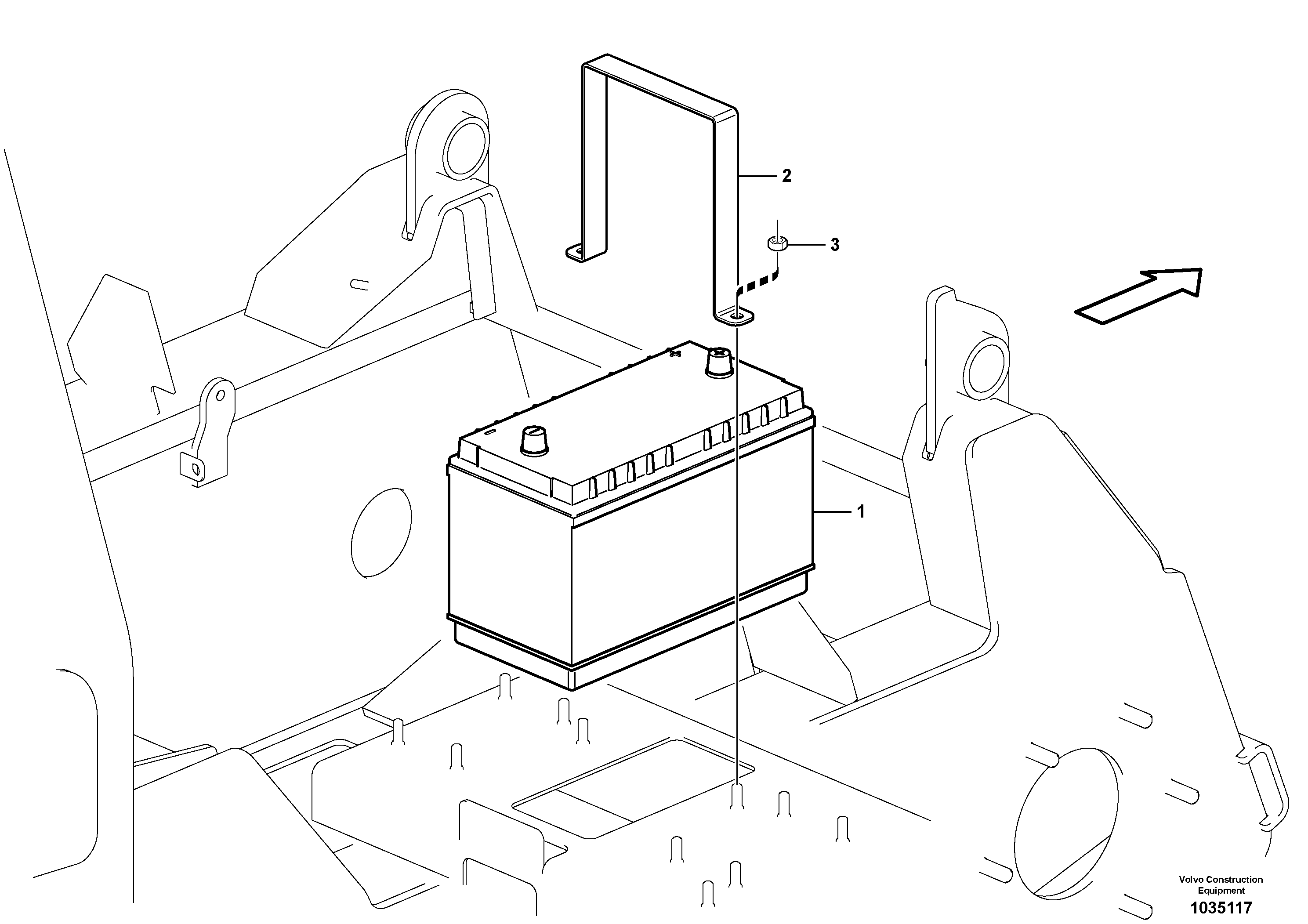 Схема запчастей Volvo MC80B - 37541 Battery box with fitting parts MC80B S/N 71000 -