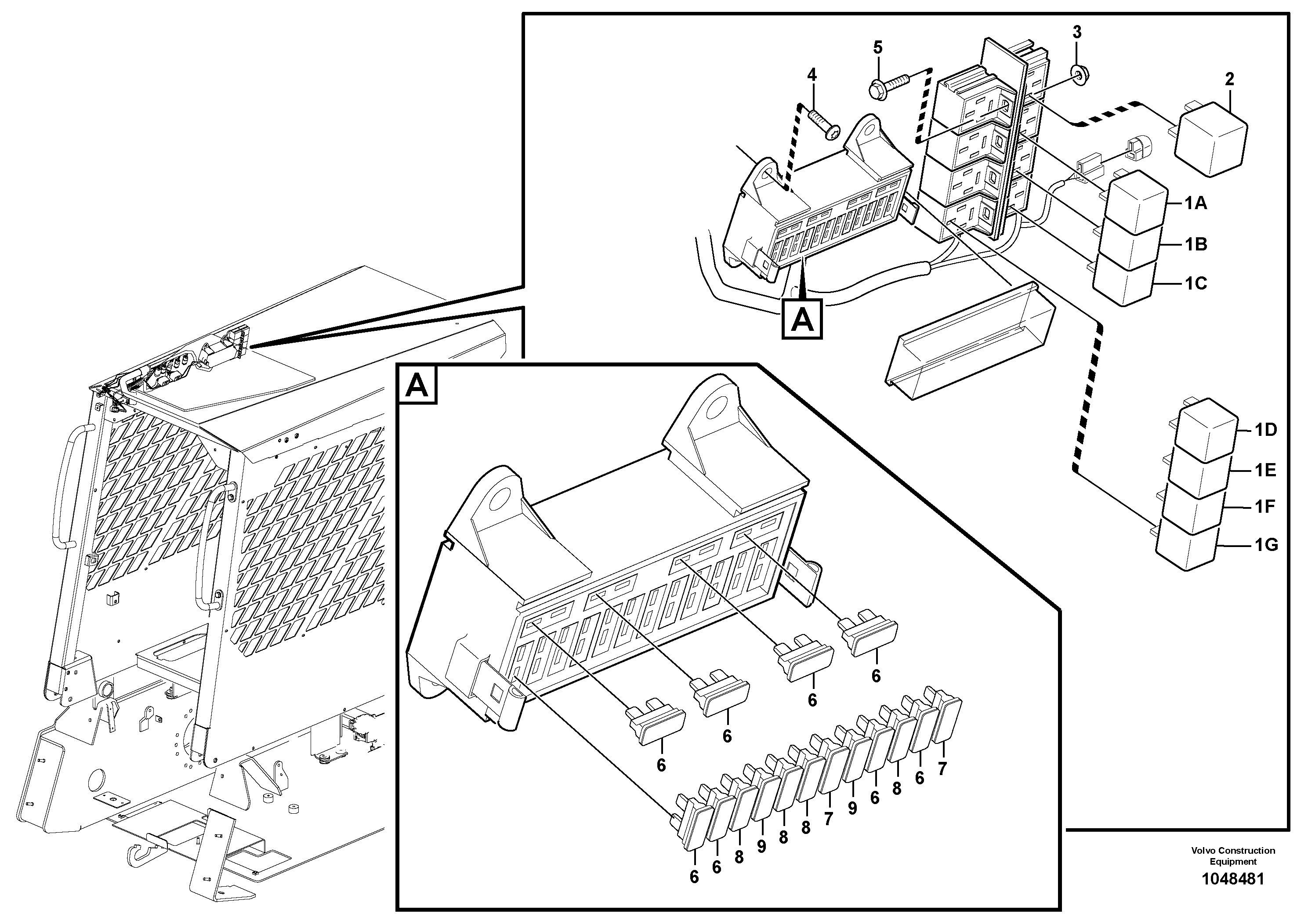 Схема запчастей Volvo MC80B - 98566 Electrical distribution box MC80B S/N 71000 -
