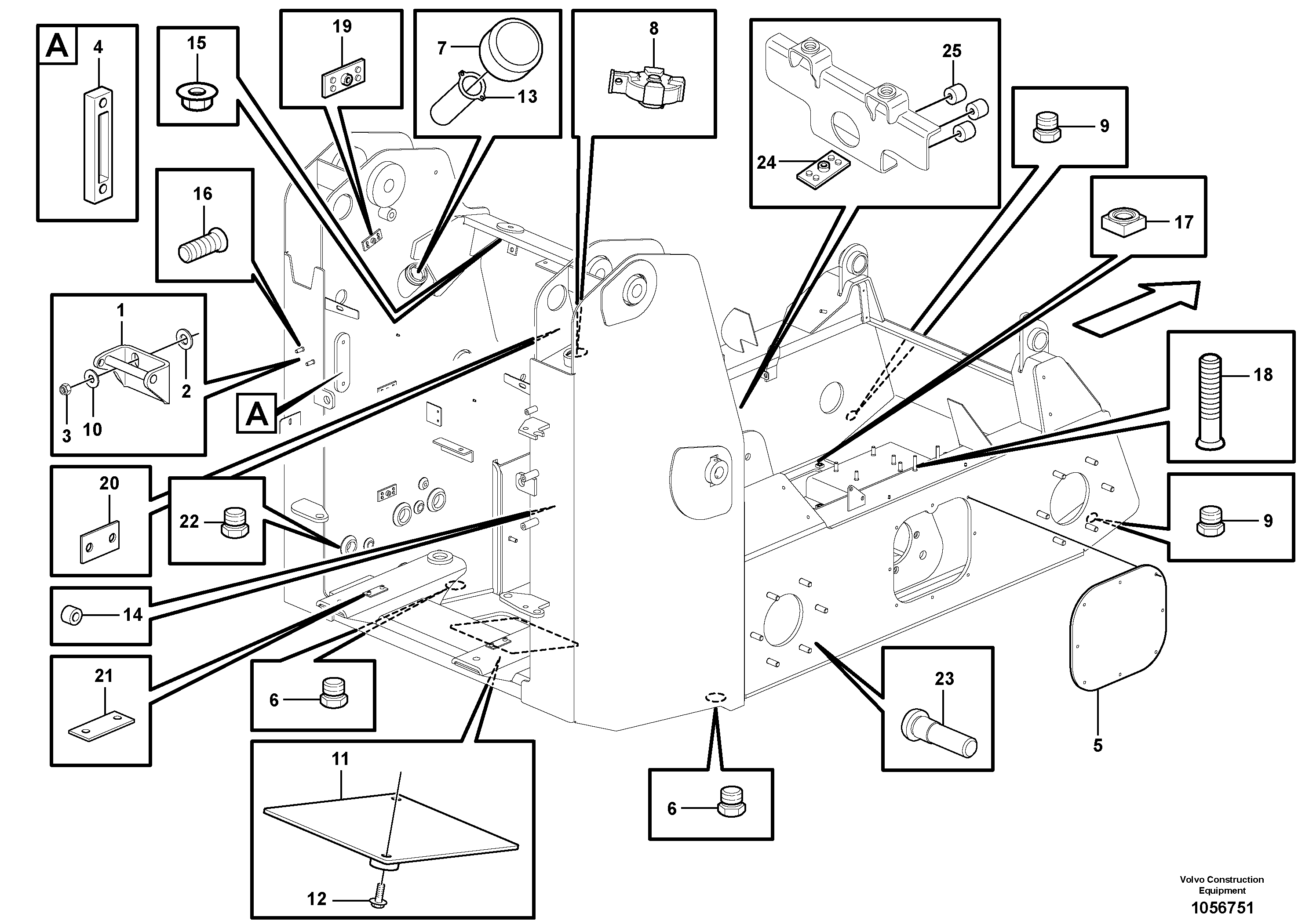 Схема запчастей Volvo MC80B - 102662 Frame MC80B S/N 71000 -
