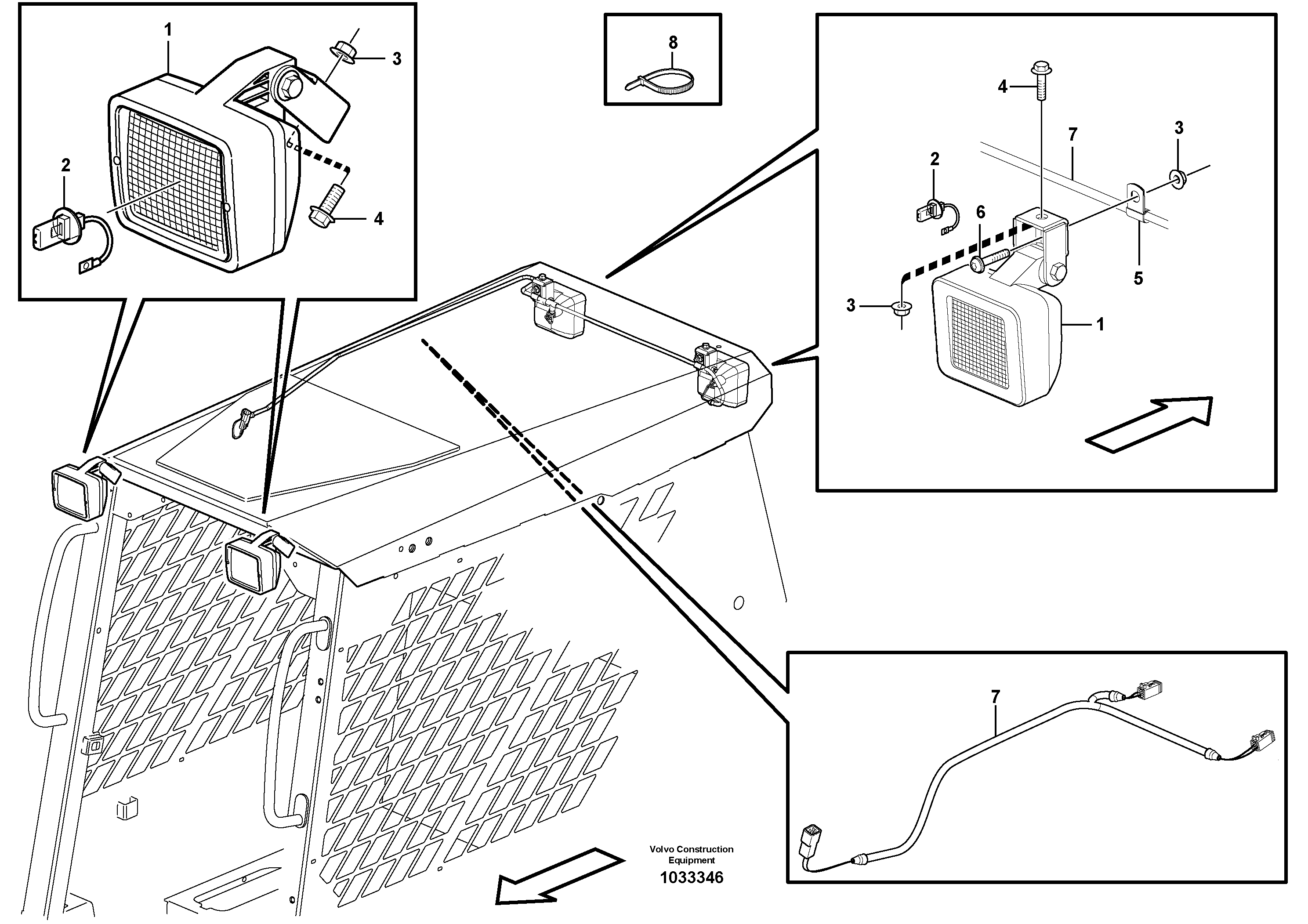Схема запчастей Volvo MC80B - 91270 Lighting, front MC80B