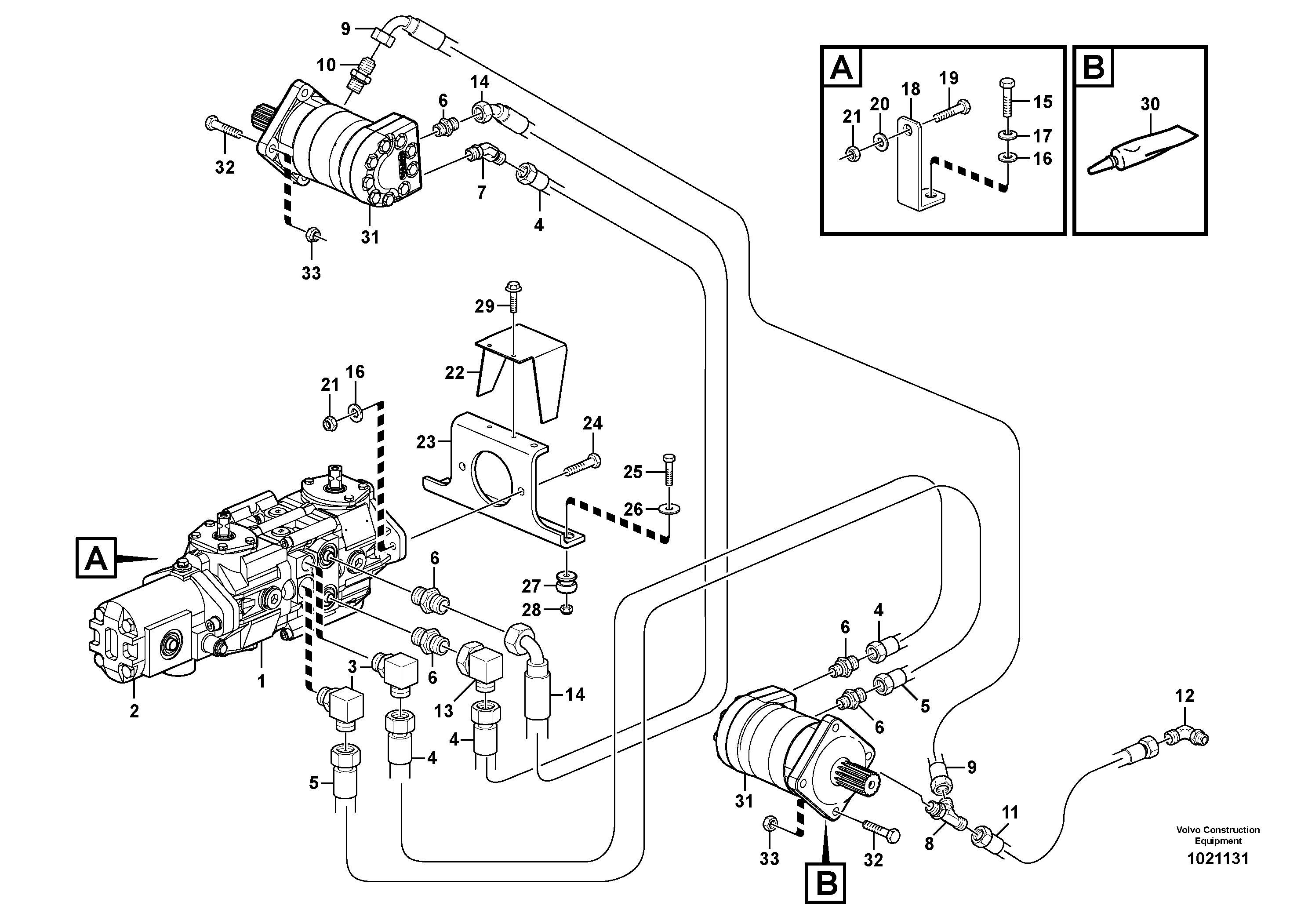 Схема запчастей Volvo MC80B - 70878 Hydraulic system Transport MC80B