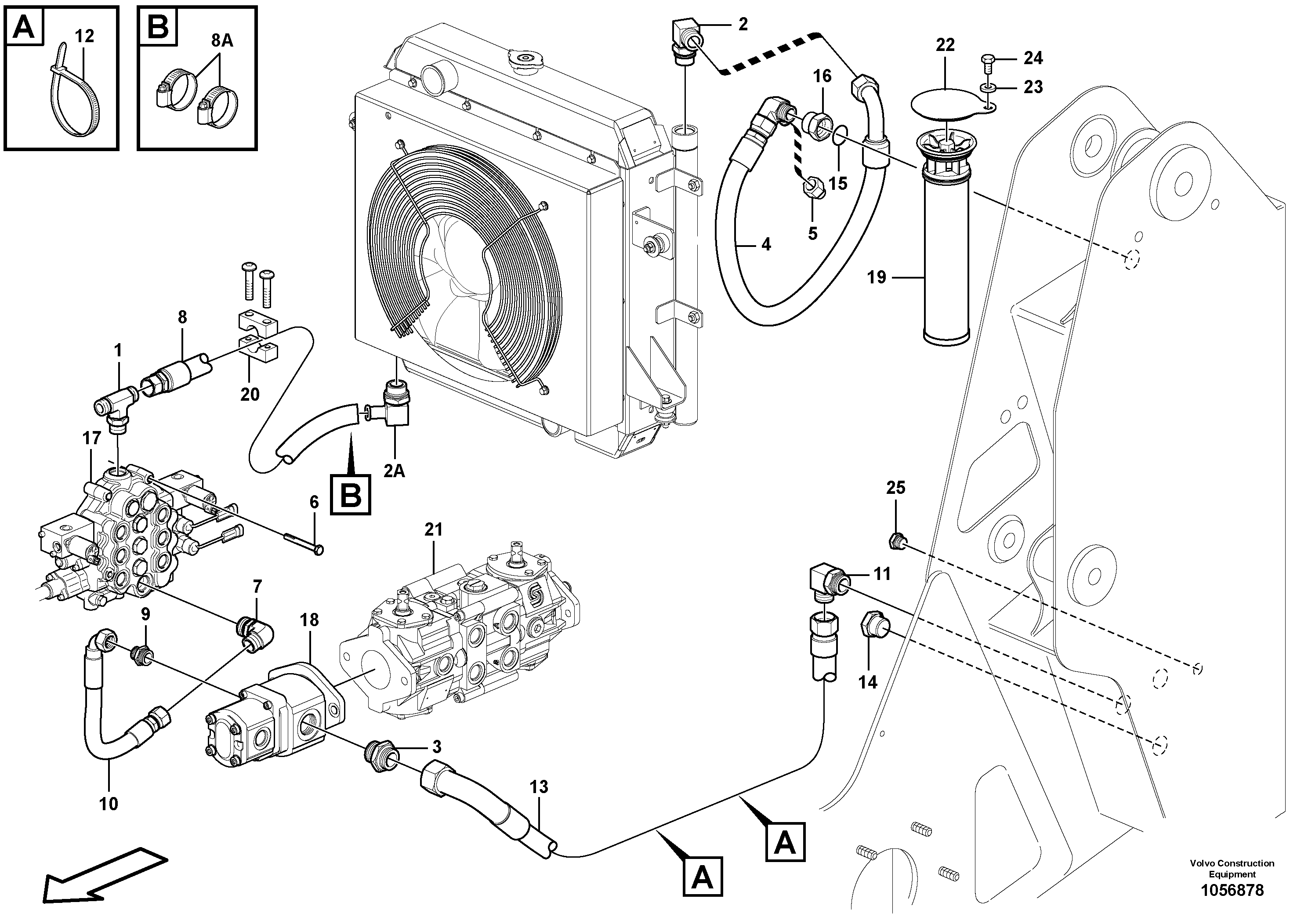Схема запчастей Volvo MC80B - 86144 Supply/return and Cooling Circuits MC80B S/N 71000 -