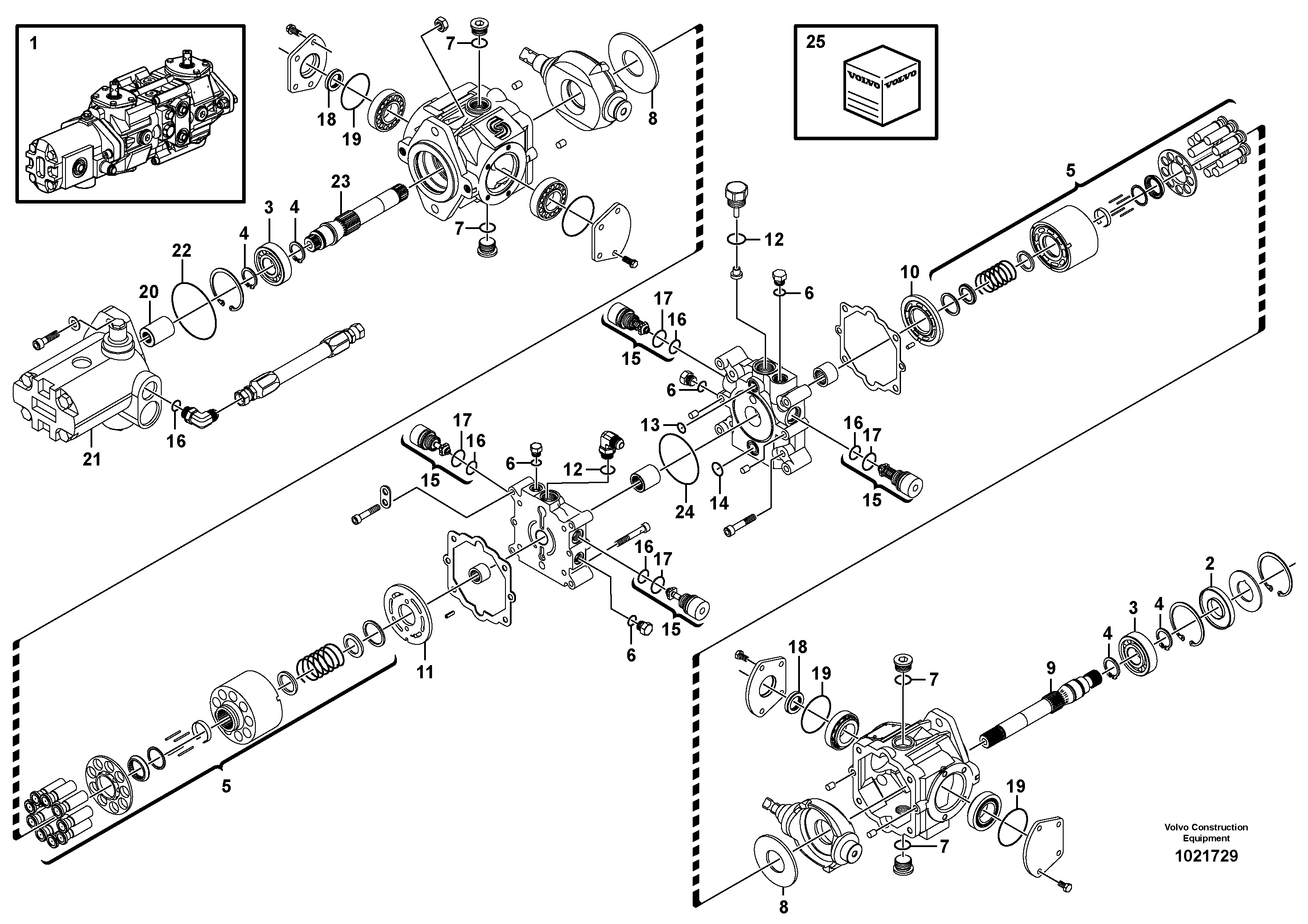 Схема запчастей Volvo MC80B - 70879 Гидронасос (основной насос) MC80B