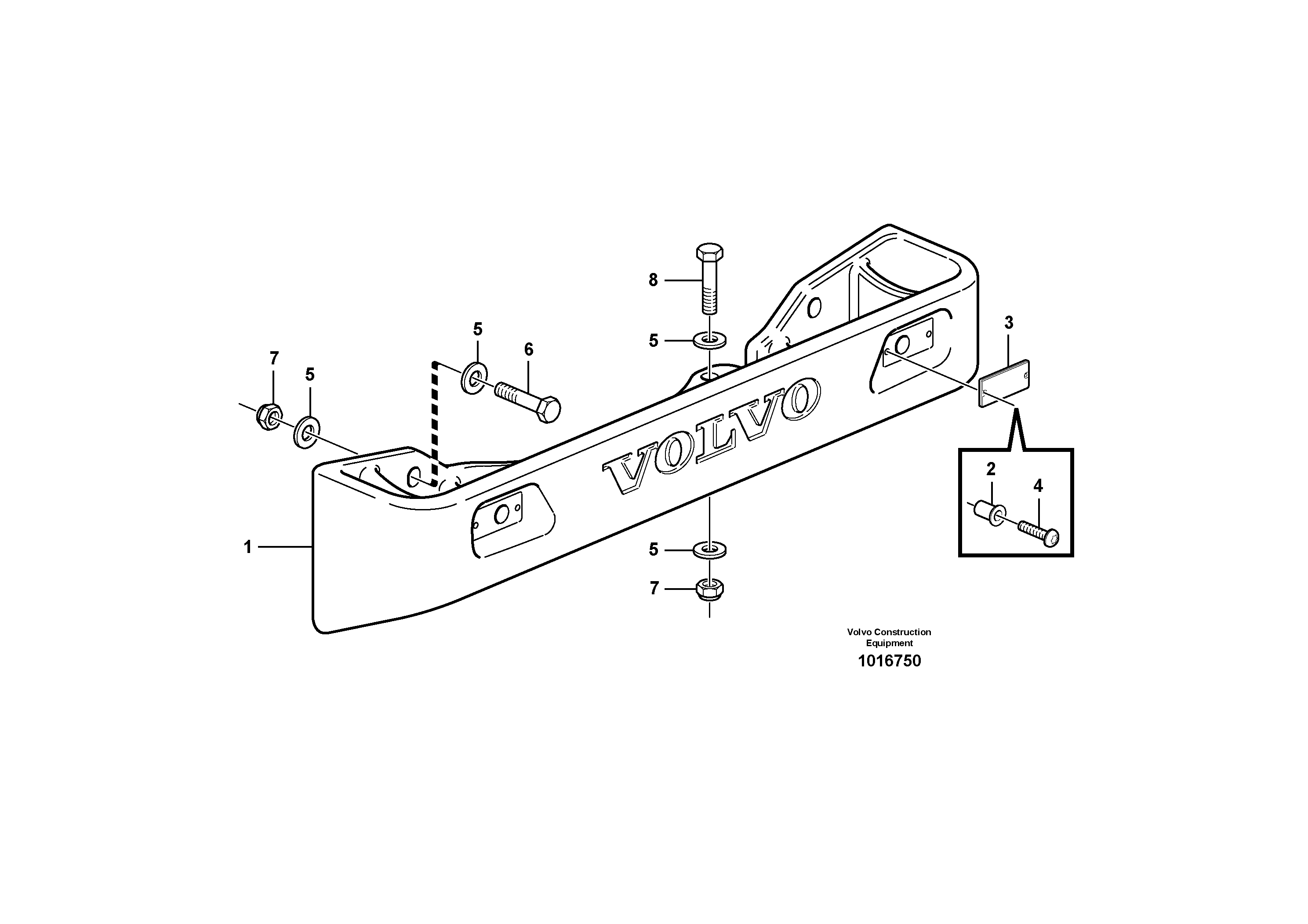 Схема запчастей Volvo MC80B - 57449 Rear hitch and counterweight MC80B