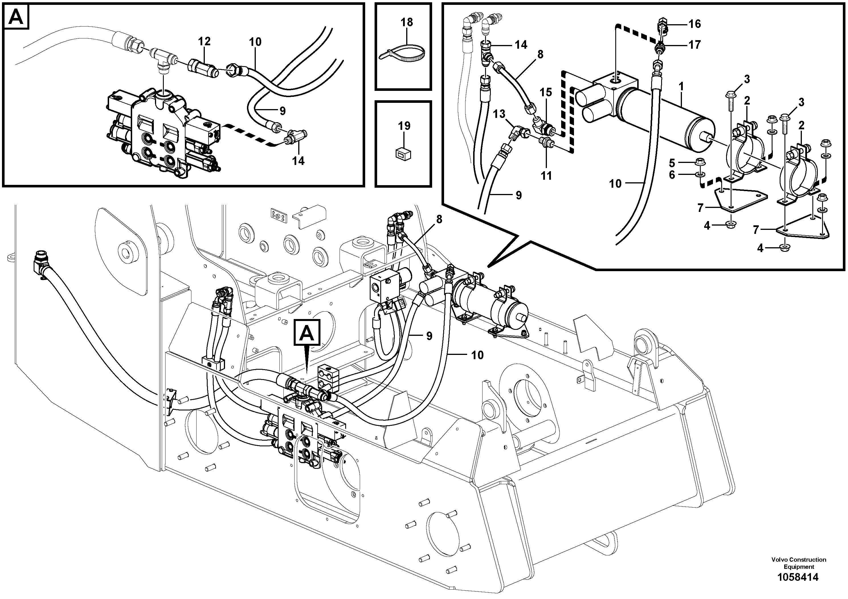 Схема запчастей Volvo MC80B - 102885 Boom suspension system MC80B S/N 71000 -