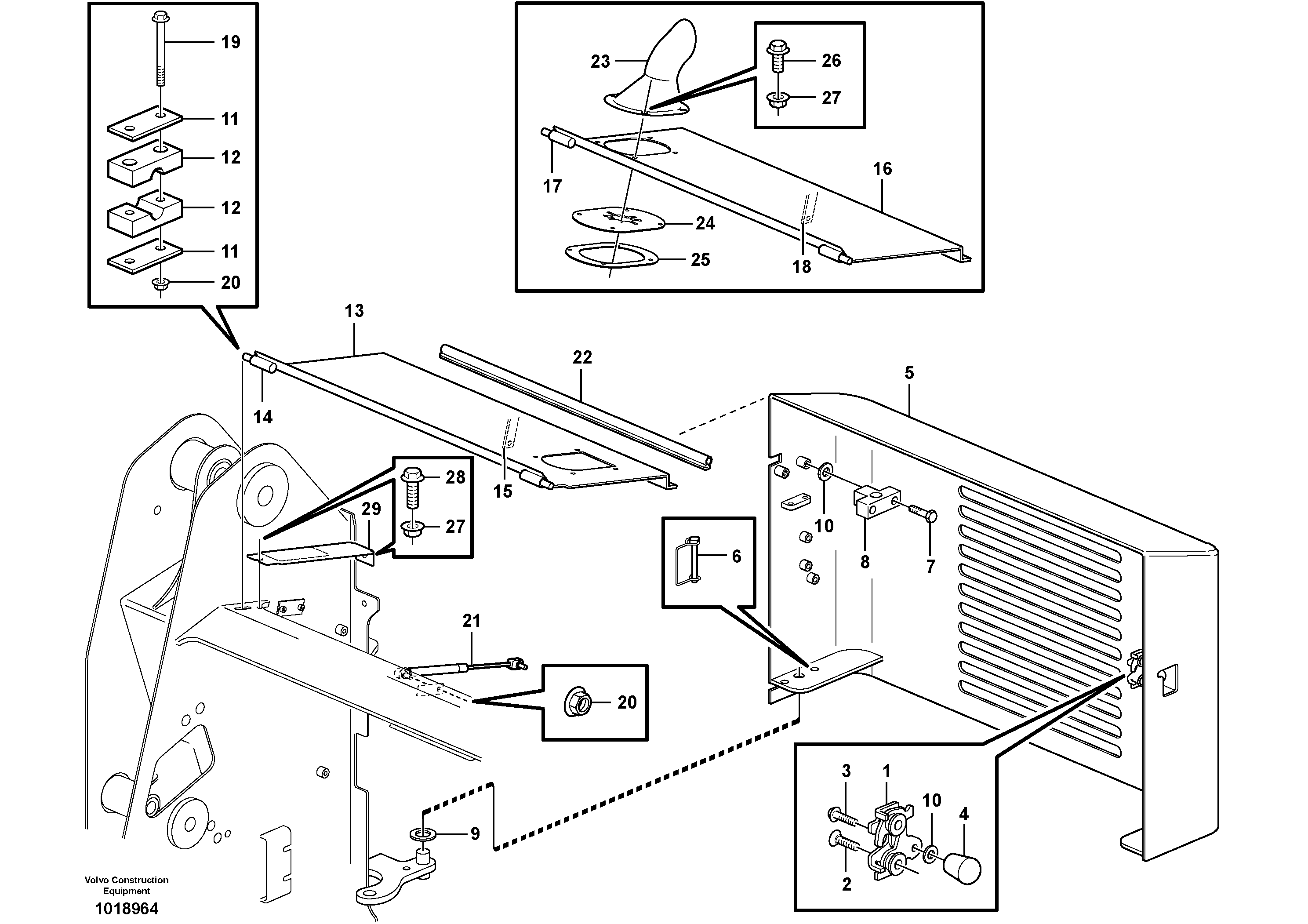 Схема запчастей Volvo MC80B - 86390 Дверь задняя и крышка двигателя MC80B
