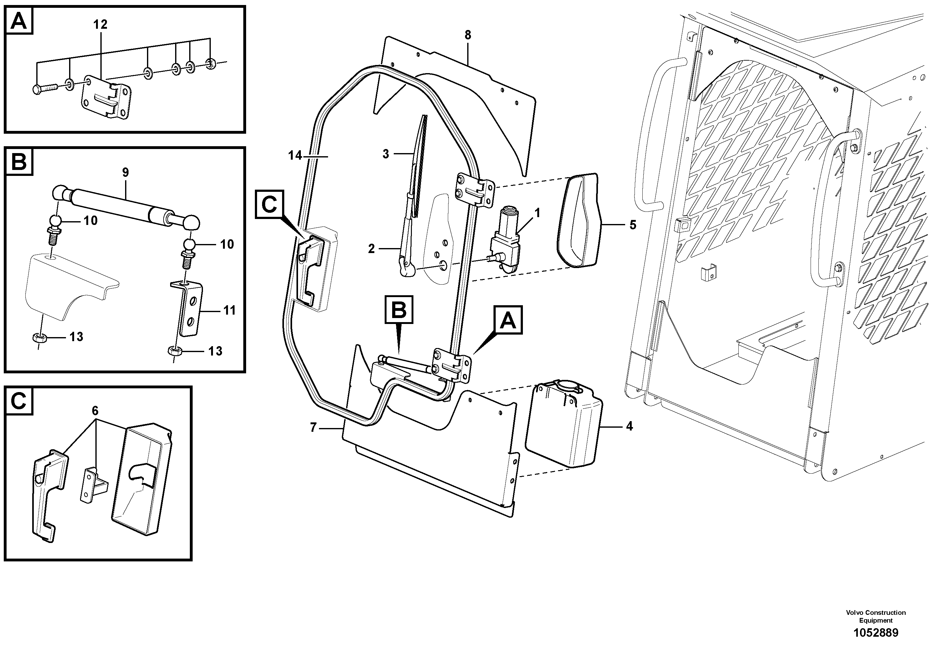 Схема запчастей Volvo MC80B - 93361 Door MC80B