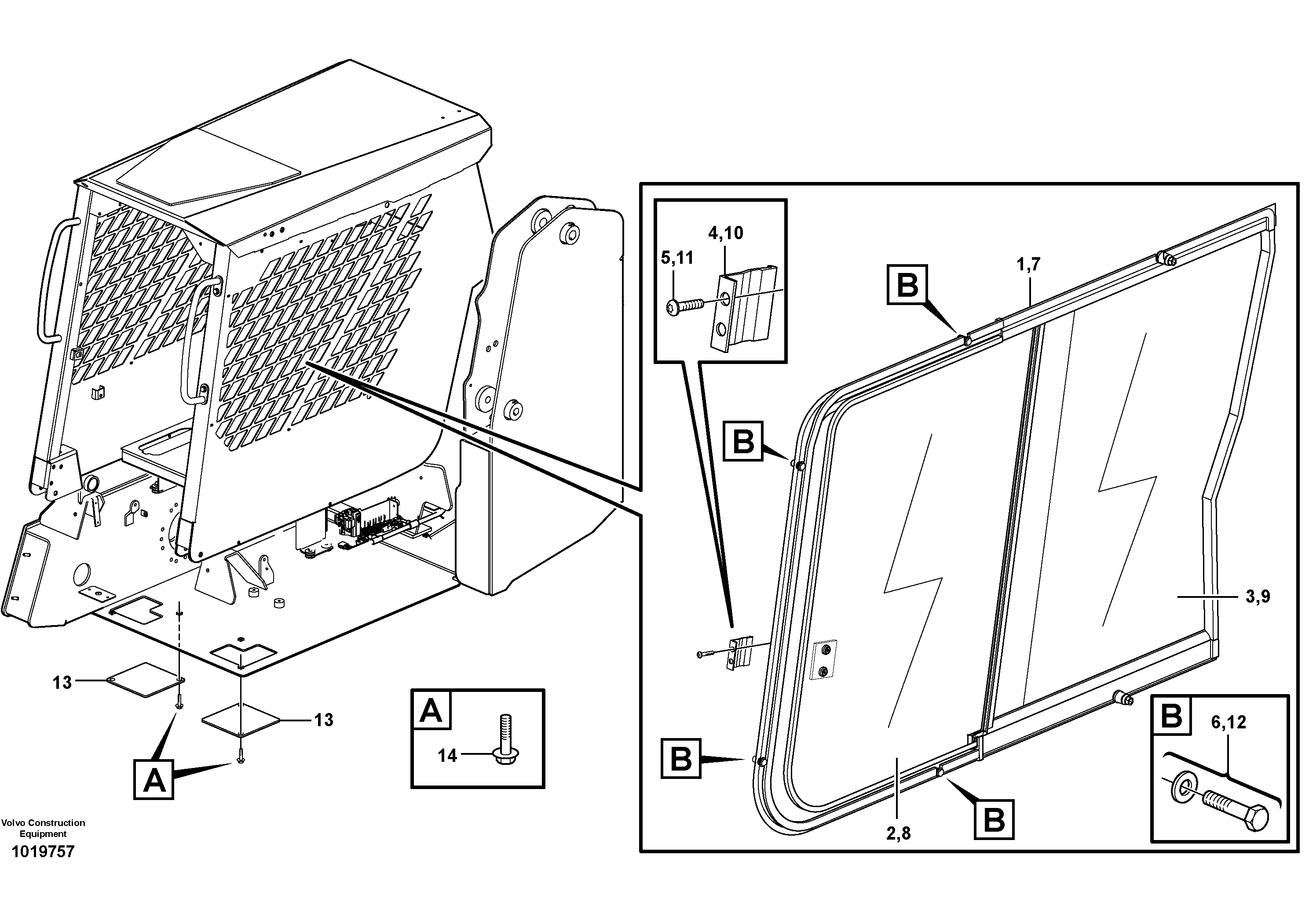 Схема запчастей Volvo MC80B - 11284 Sliding window MC80B
