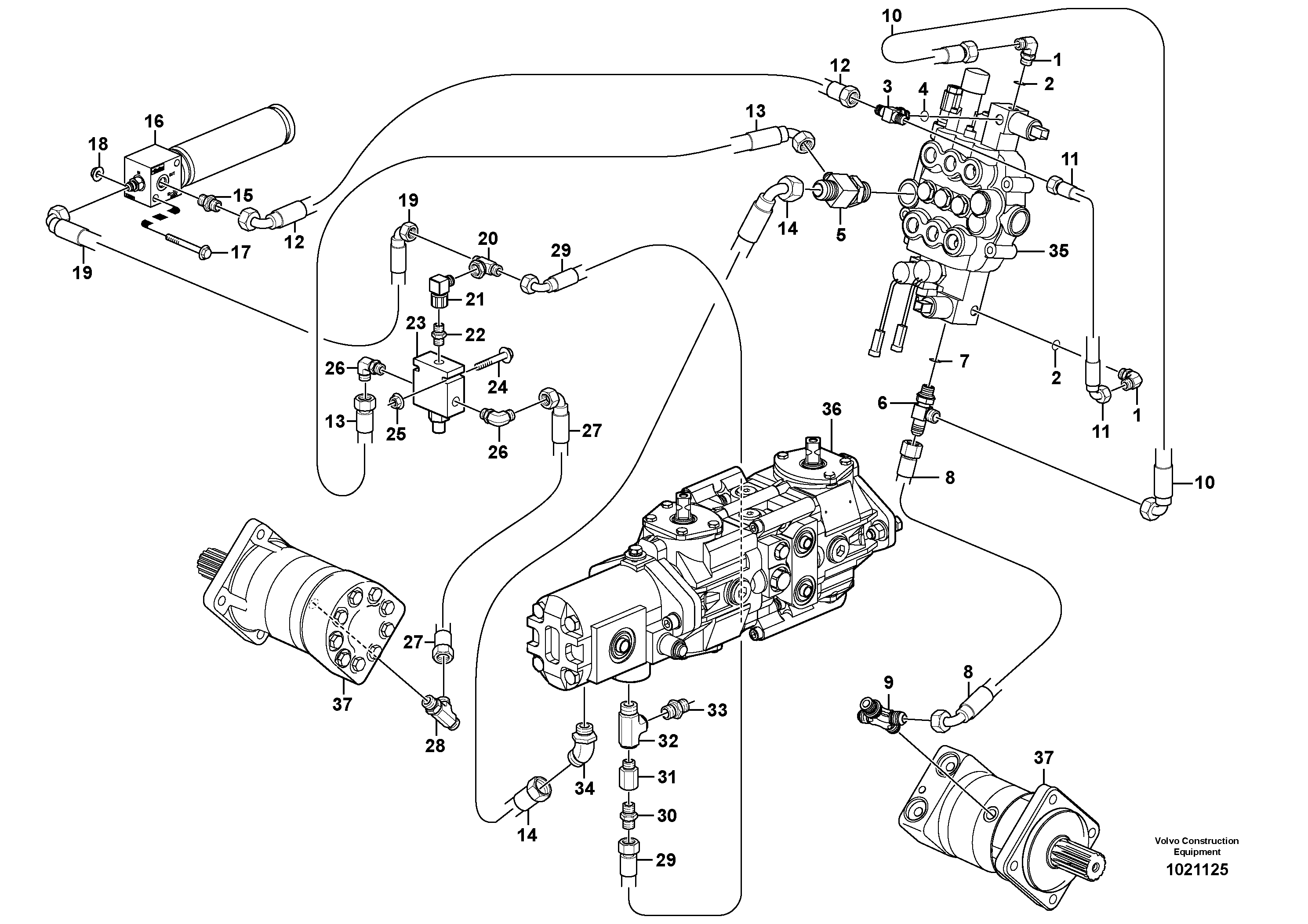 Схема запчастей Volvo MC80B - 102960 Hydraulic pressure limiting valve MC80B