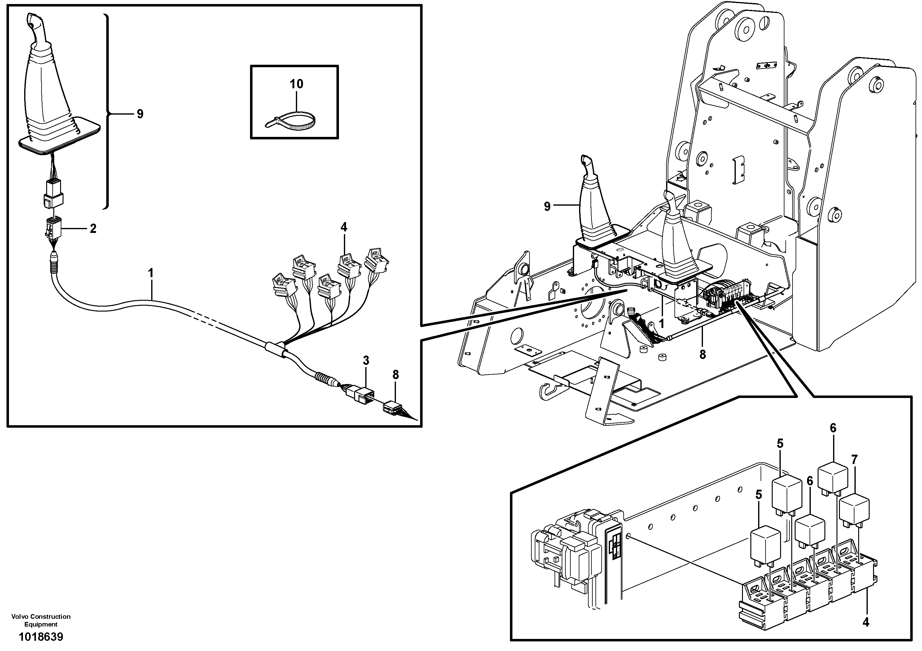 Схема запчастей Volvo MC90B - 13219 Wire harness pilot ctrl MC90B