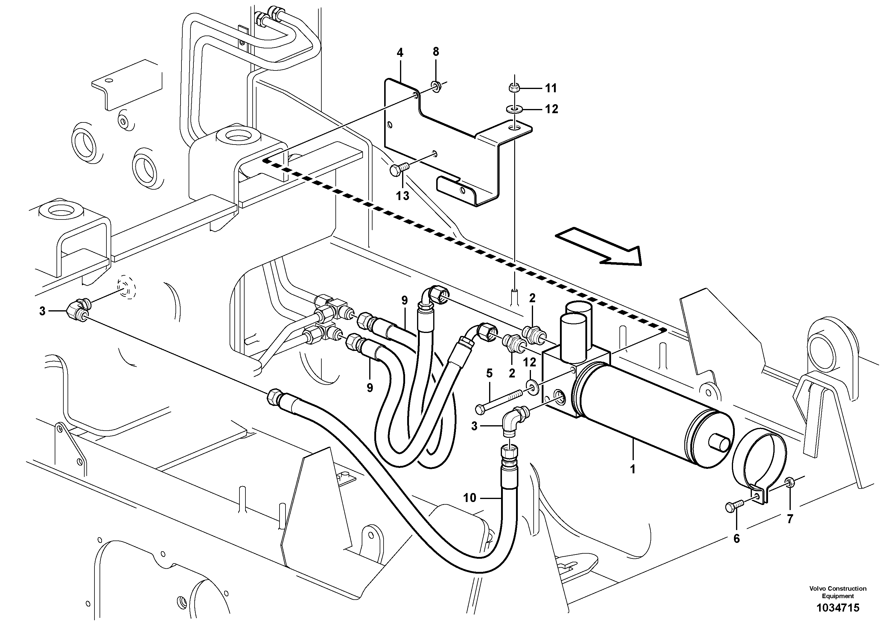 Схема запчастей Volvo MC90B - 97377 Boom suspension system MC90B S/N 71000 -