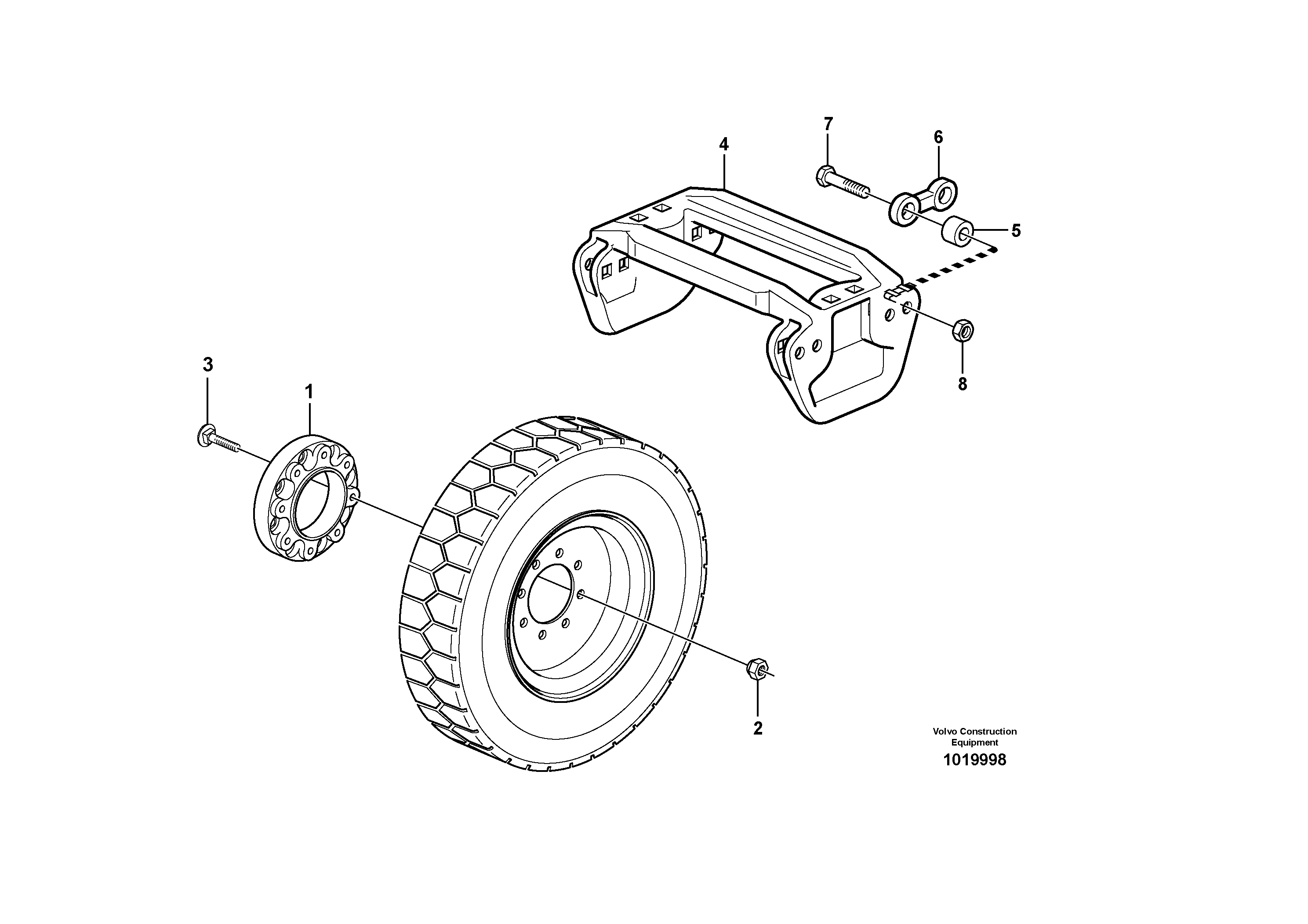 Схема запчастей Volvo MC90B - 11070 Kit spacer wheel, and track kit MC90B