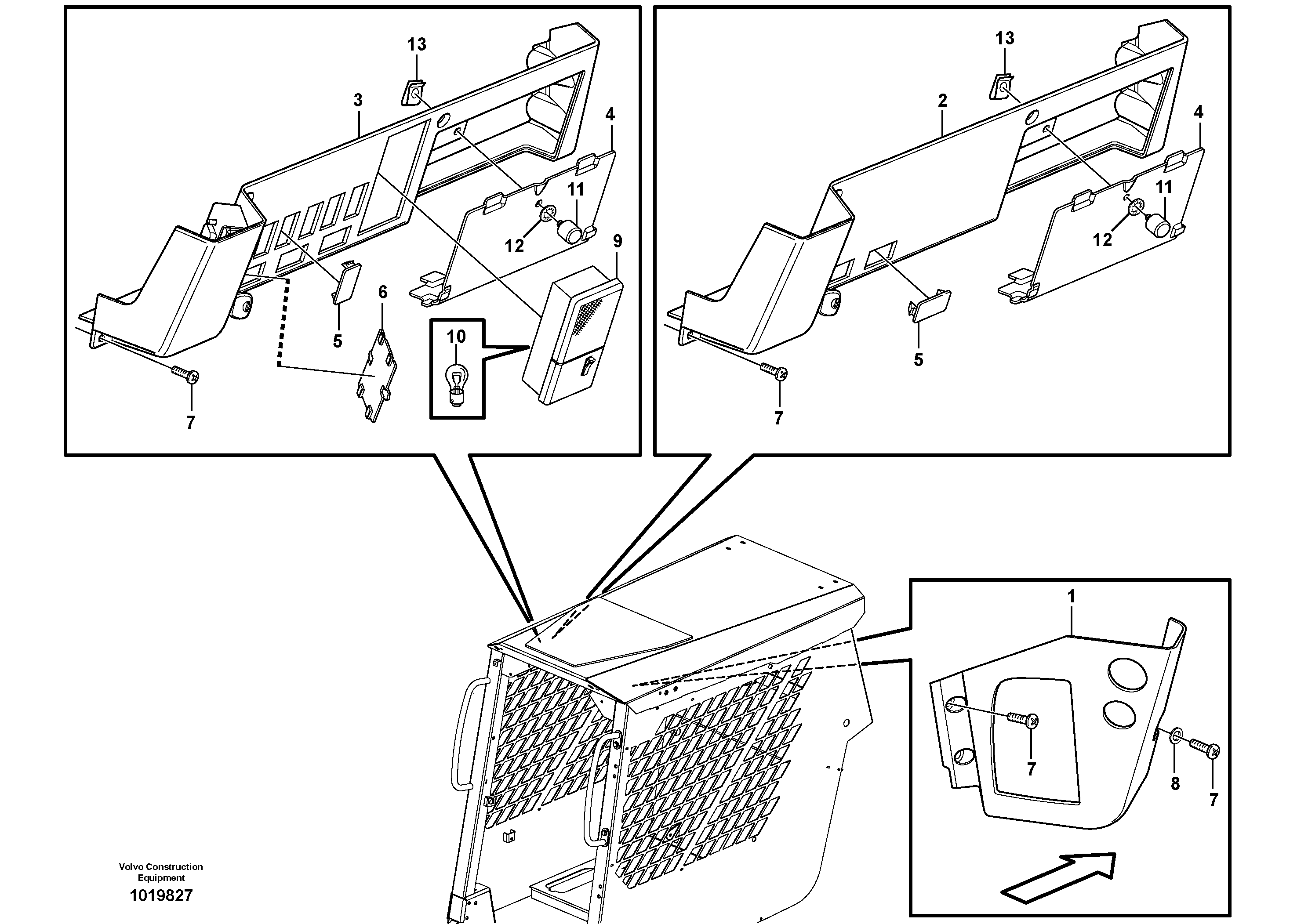 Схема запчастей Volvo MC90B - 9858 Instrument panel MC90B